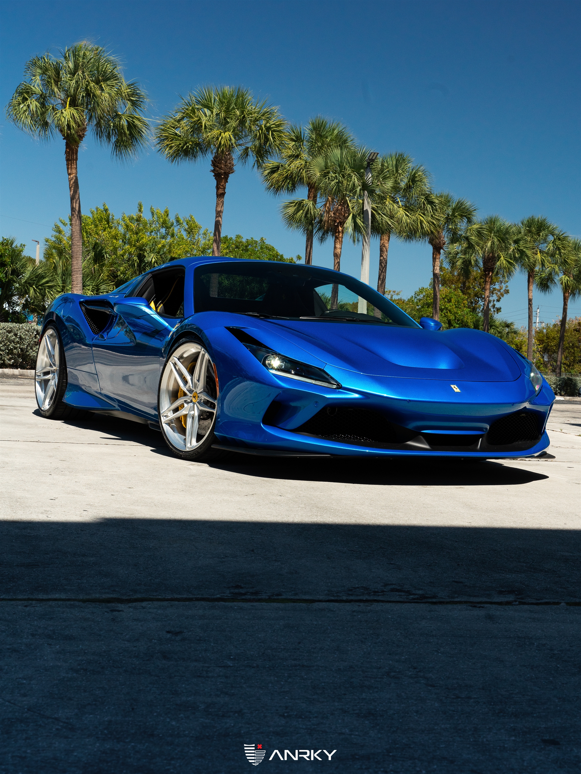 Ferrari F8 Spider | Blue Abu Dhabi | on ANRKY AN17 | Brushed Clear