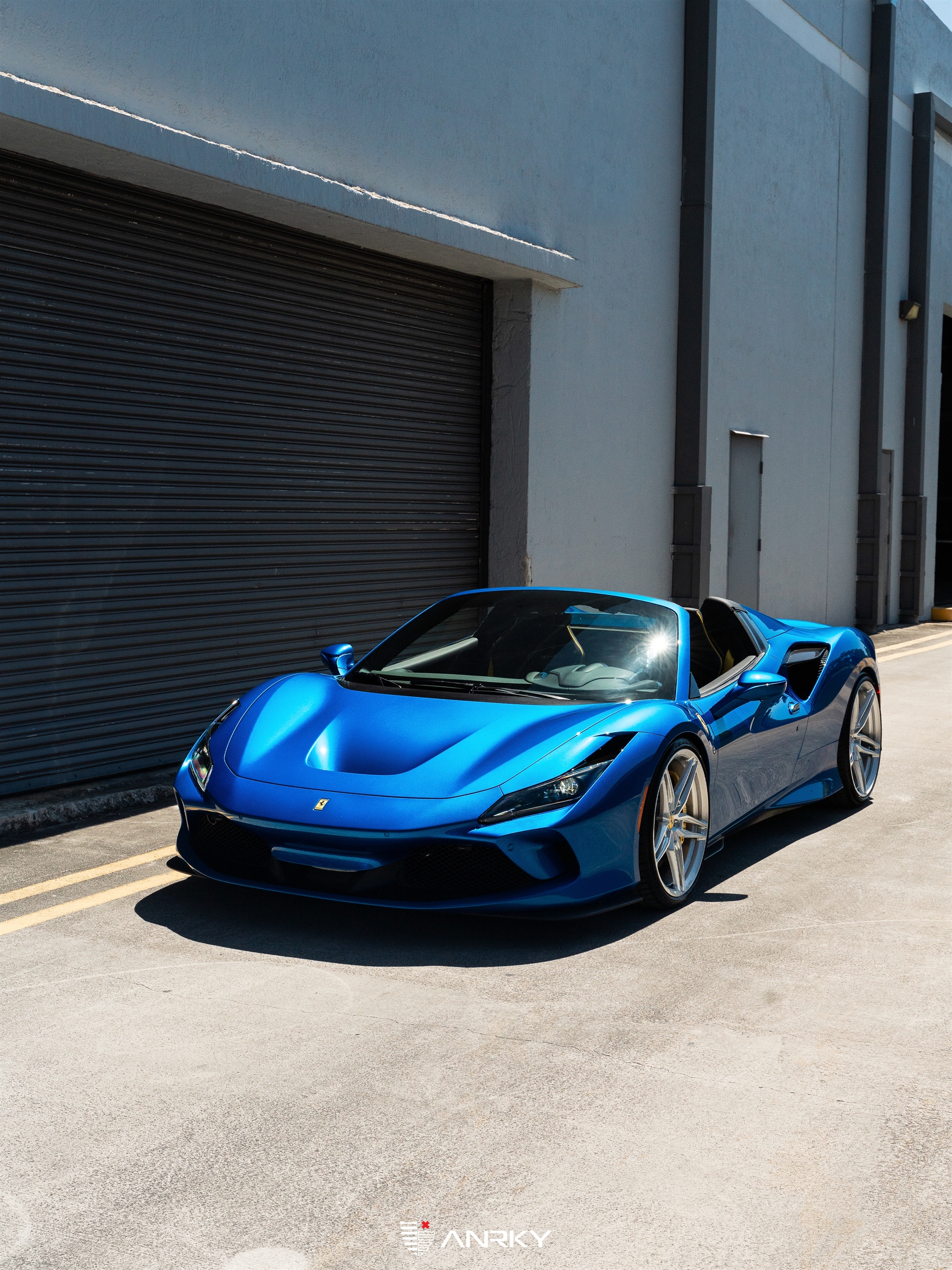 Ferrari F8 Spider | Blue Abu Dhabi | on ANRKY AN17 | Brushed Clear