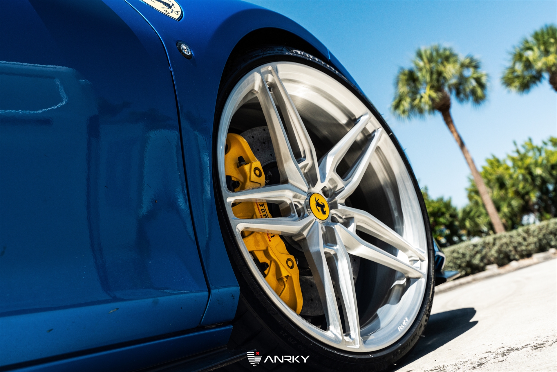 Ferrari F8 Spider | Blue Abu Dhabi | on ANRKY AN17 | Brushed Clear