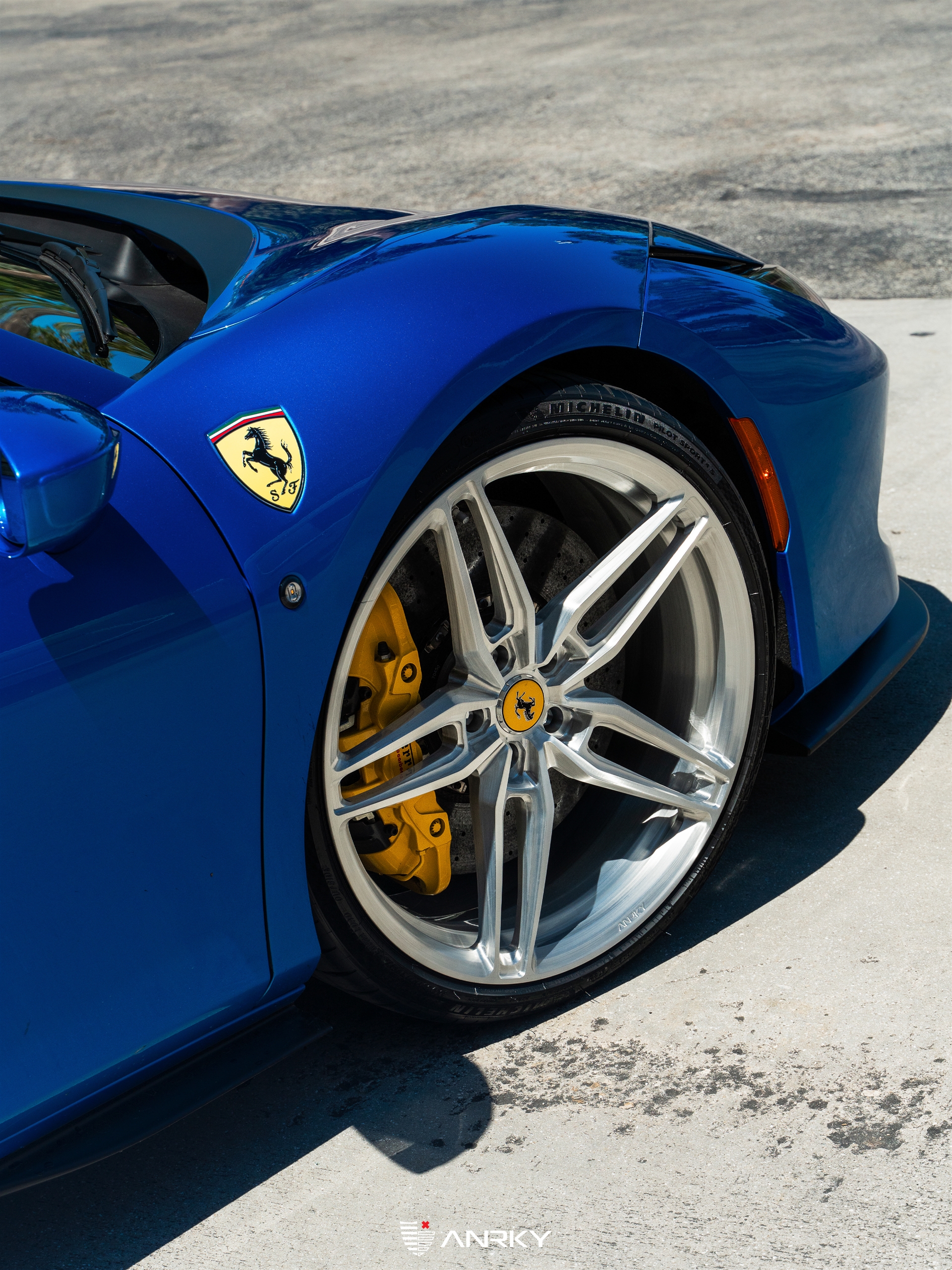 Ferrari F8 Spider | Blue Abu Dhabi | on ANRKY AN17 | Brushed Clear