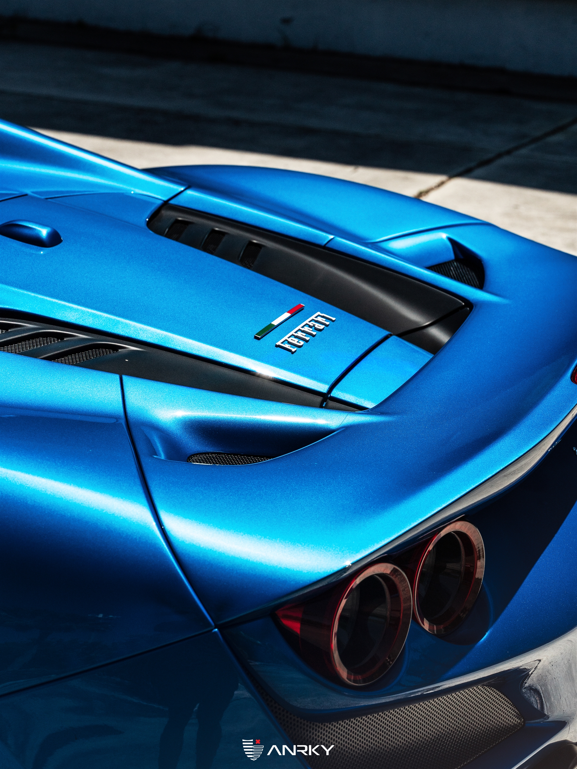 Ferrari F8 Spider | Blue Abu Dhabi | on ANRKY AN17 | Brushed Clear