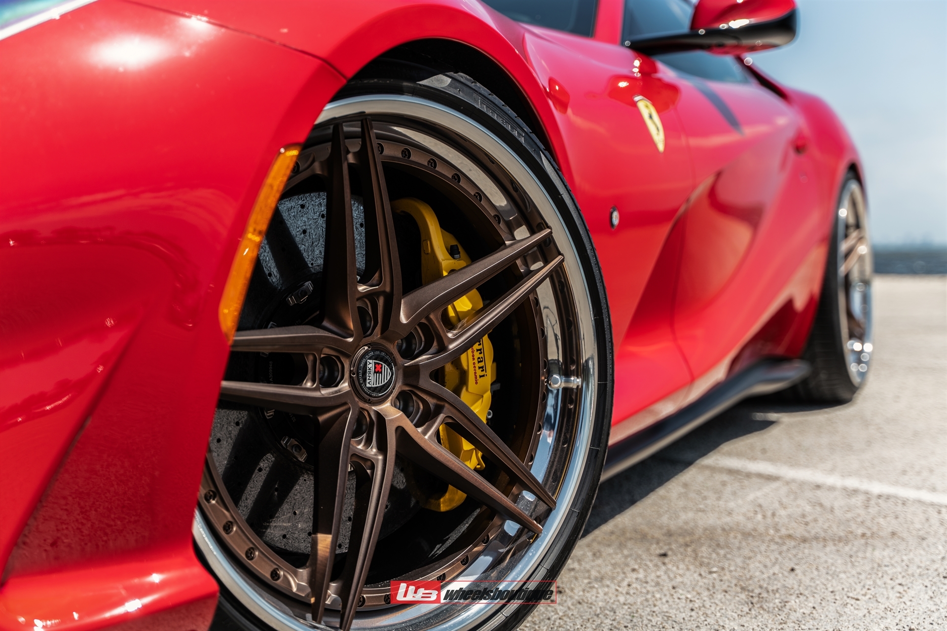 Ferrari 812 | Rosso Corsa | on ANRKY AN37 | Two-Tone: Frozen Brushed Bronze Face + Frozen Polished Bronze Windows