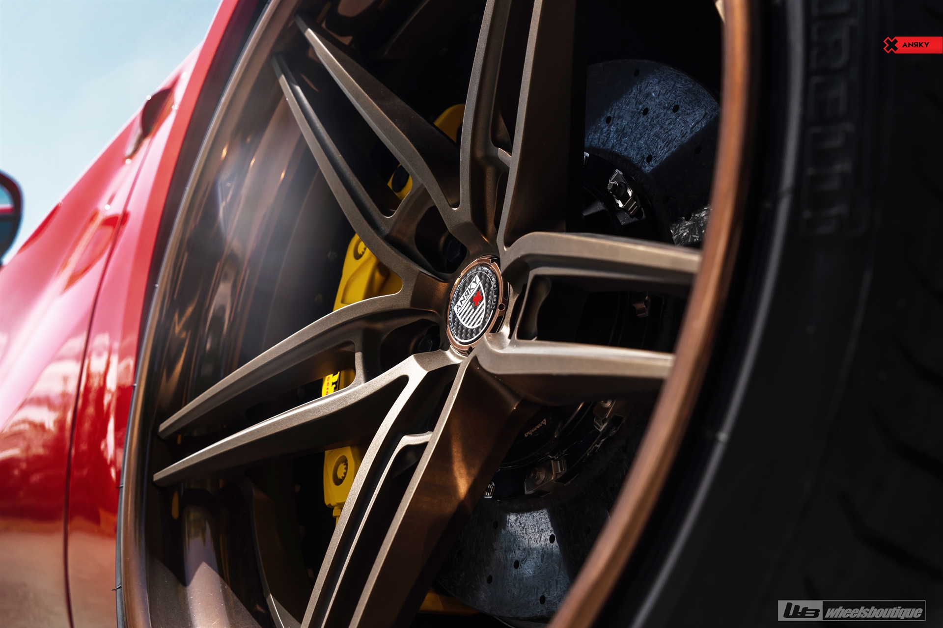 Ferrari 812 | Rosso Corsa | on ANRKY AN37 | Two-Tone: Frozen Brushed Bronze Face + Frozen Polished Bronze Windows
