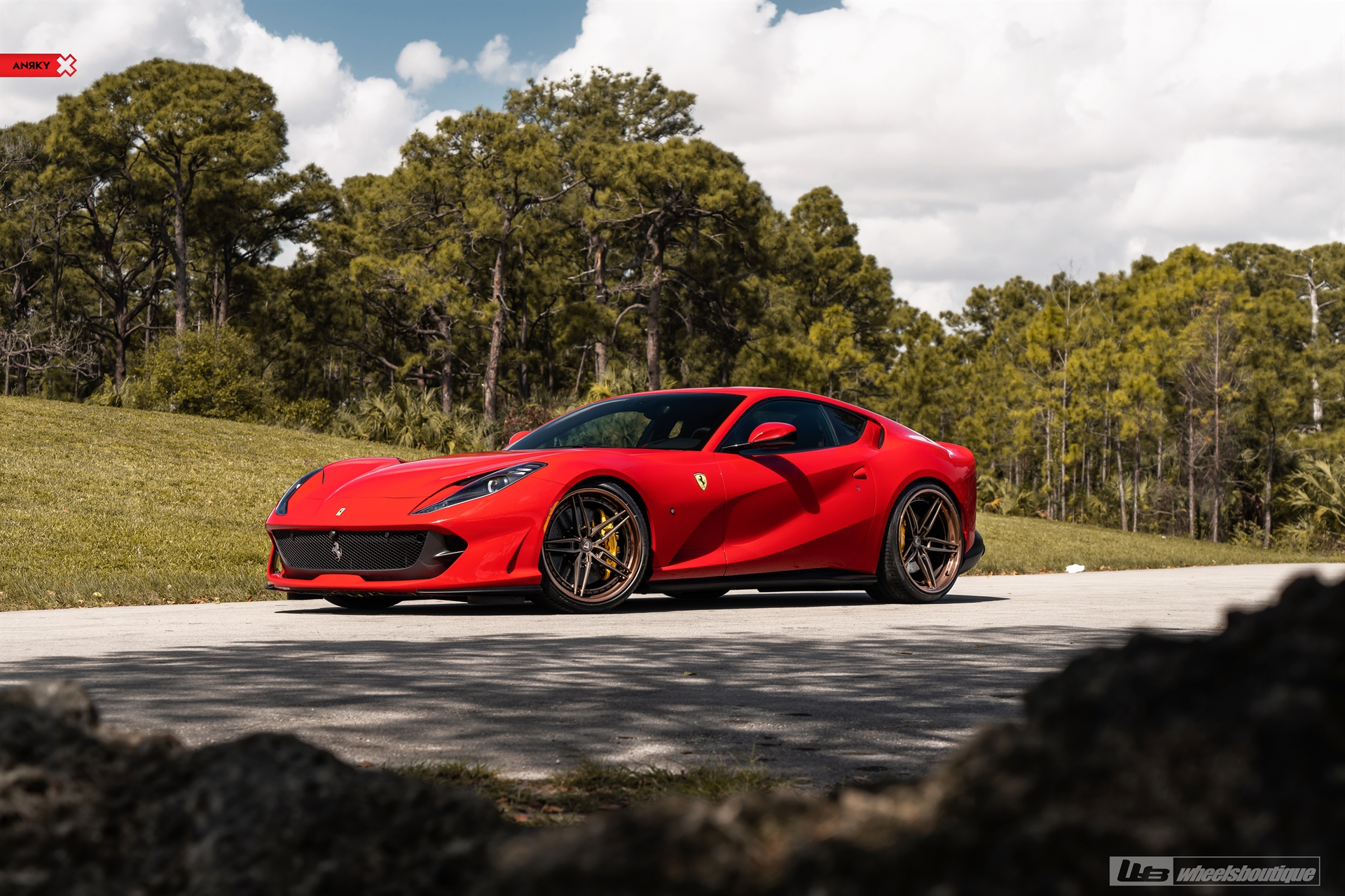 Ferrari 812 | Rosso Corsa | on ANRKY AN37 | Two-Tone: Frozen Brushed Bronze Face + Frozen Polished Bronze Windows