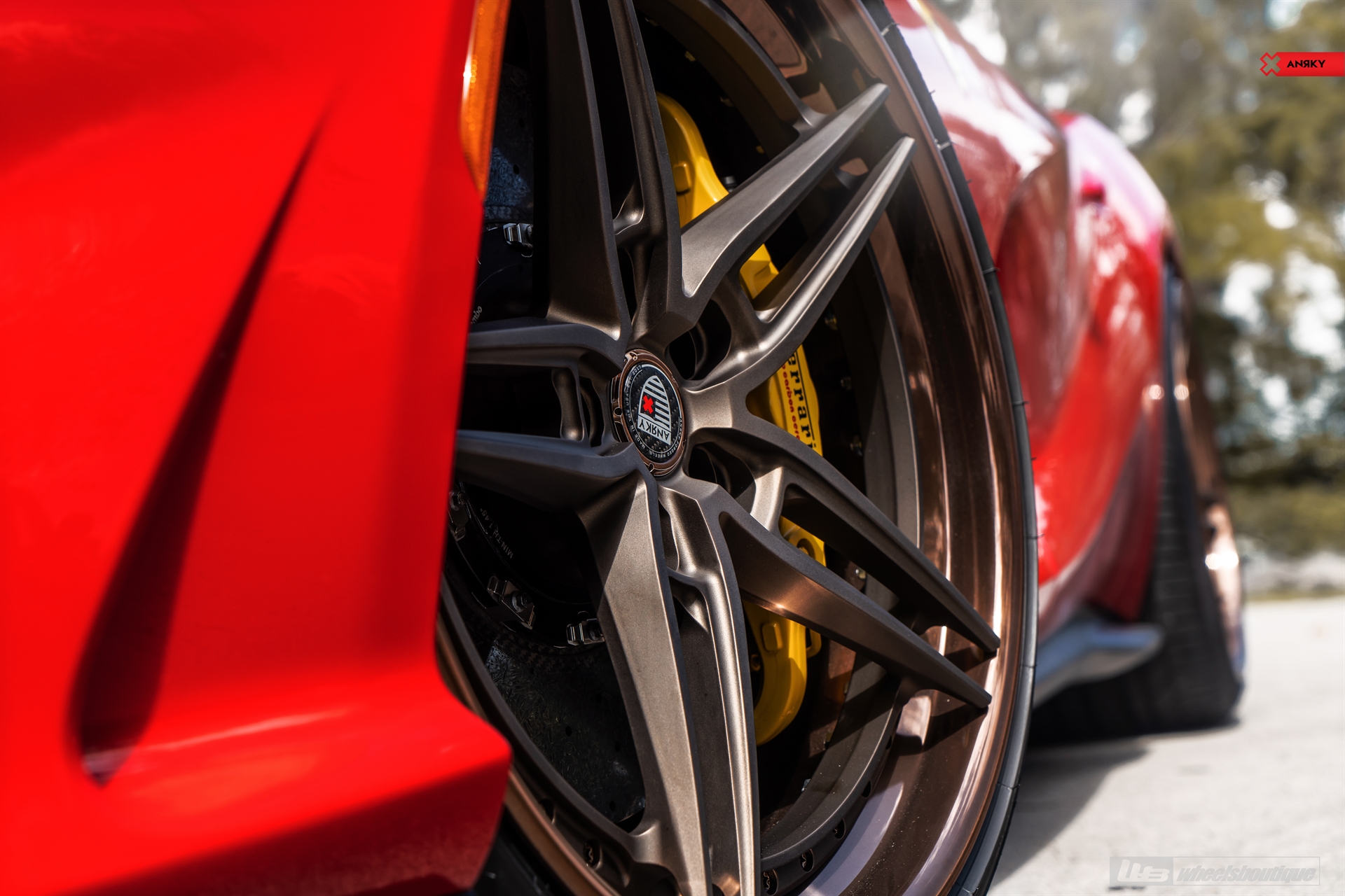 Ferrari 812 | Rosso Corsa | on ANRKY AN37 | Two-Tone: Frozen Brushed Bronze Face + Frozen Polished Bronze Windows
