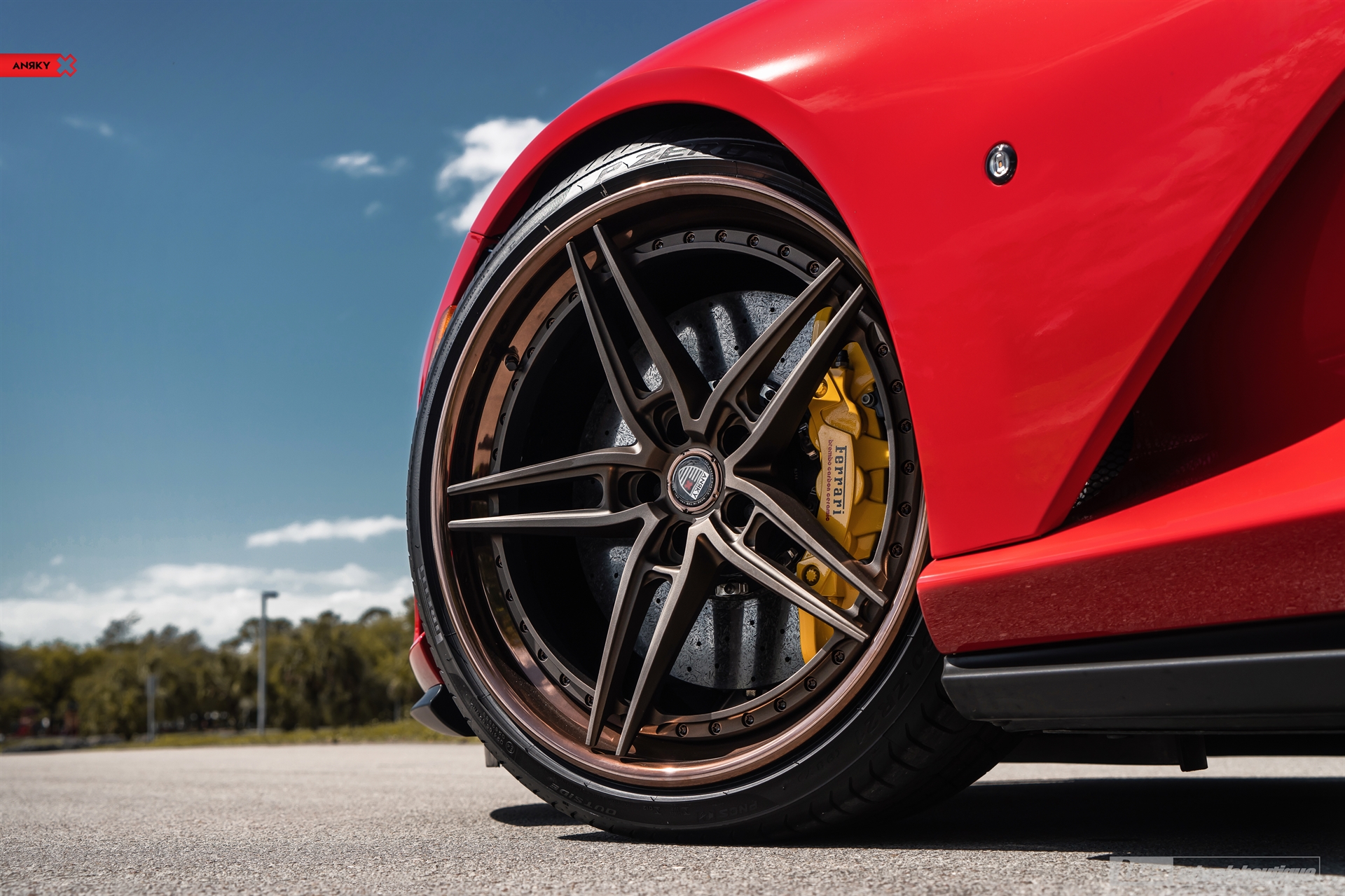 Ferrari 812 | Rosso Corsa | on ANRKY AN37 | Two-Tone: Frozen Brushed Bronze Face + Frozen Polished Bronze Windows