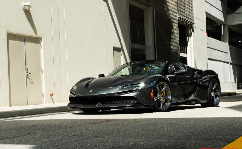 Ferrari SF90 Spider | Grigio Silverstone | on ANRKY XR-205 | Mirror Polished Smoke