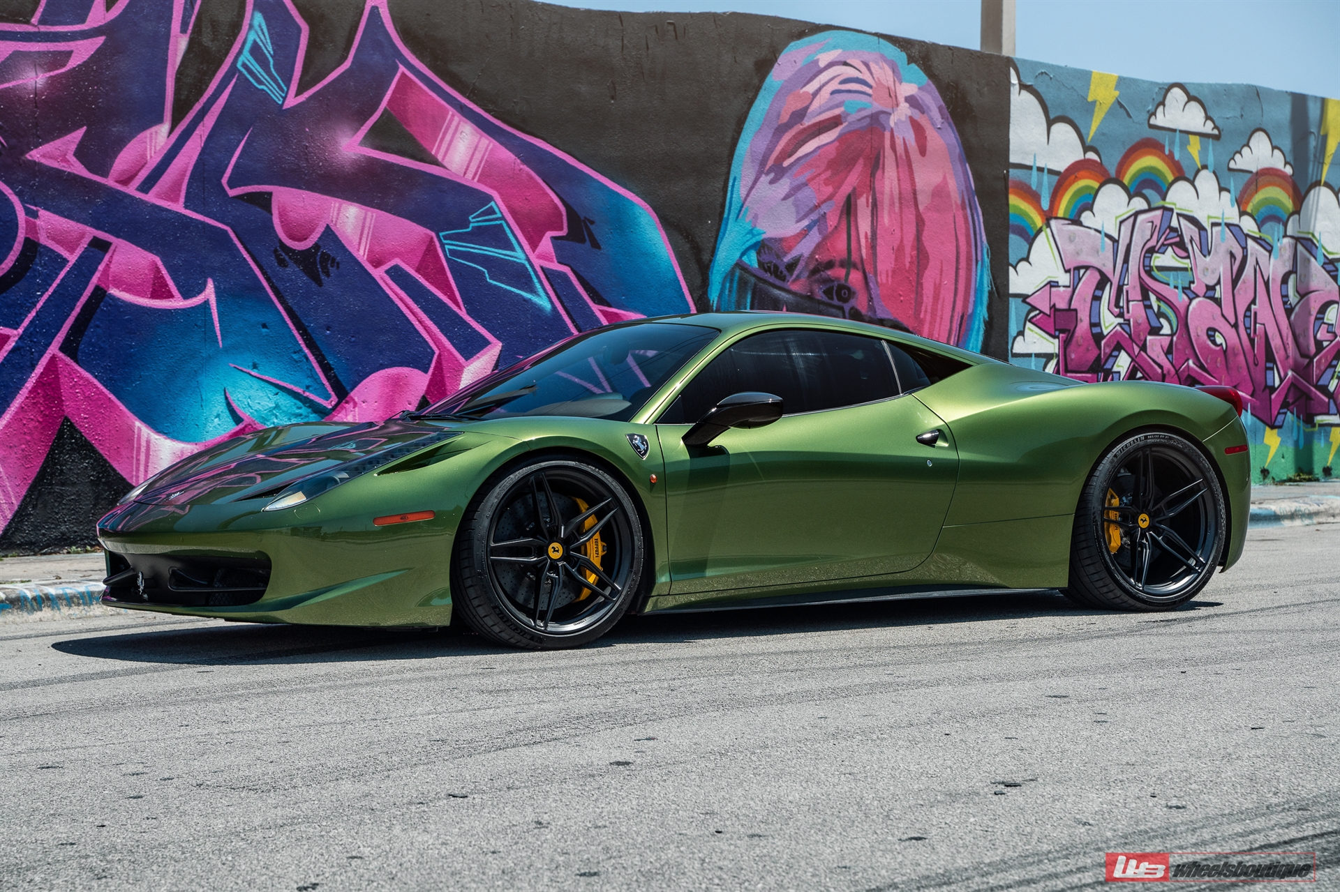 Ferrari 458 | Python Green | on ANRKY AN17 | Satin Black