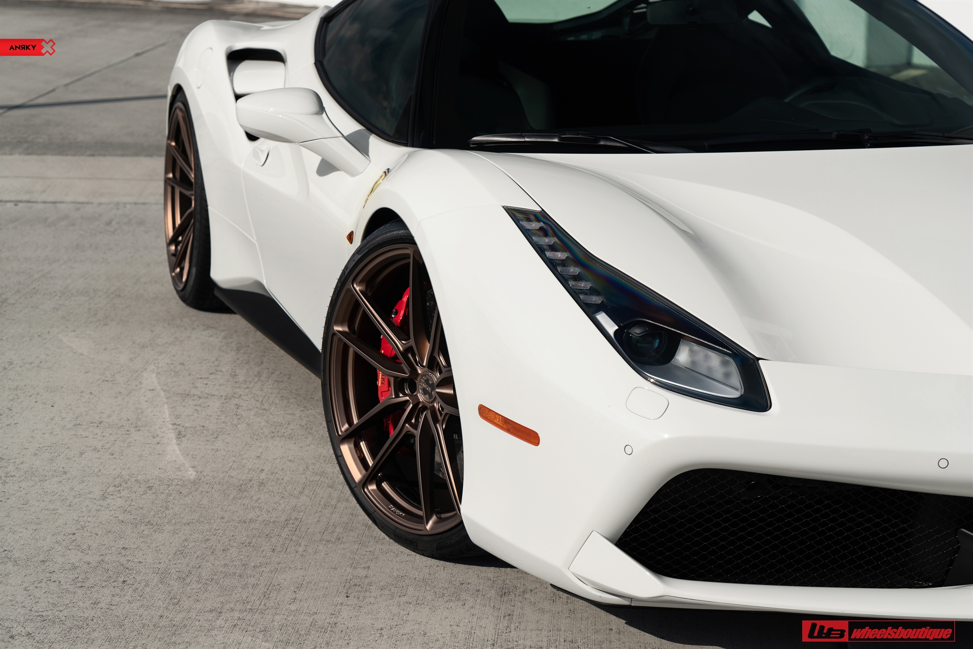 Ferrari 488 | Bianco Avus | on ANRKY AN14 | Frozen Polished Bronze