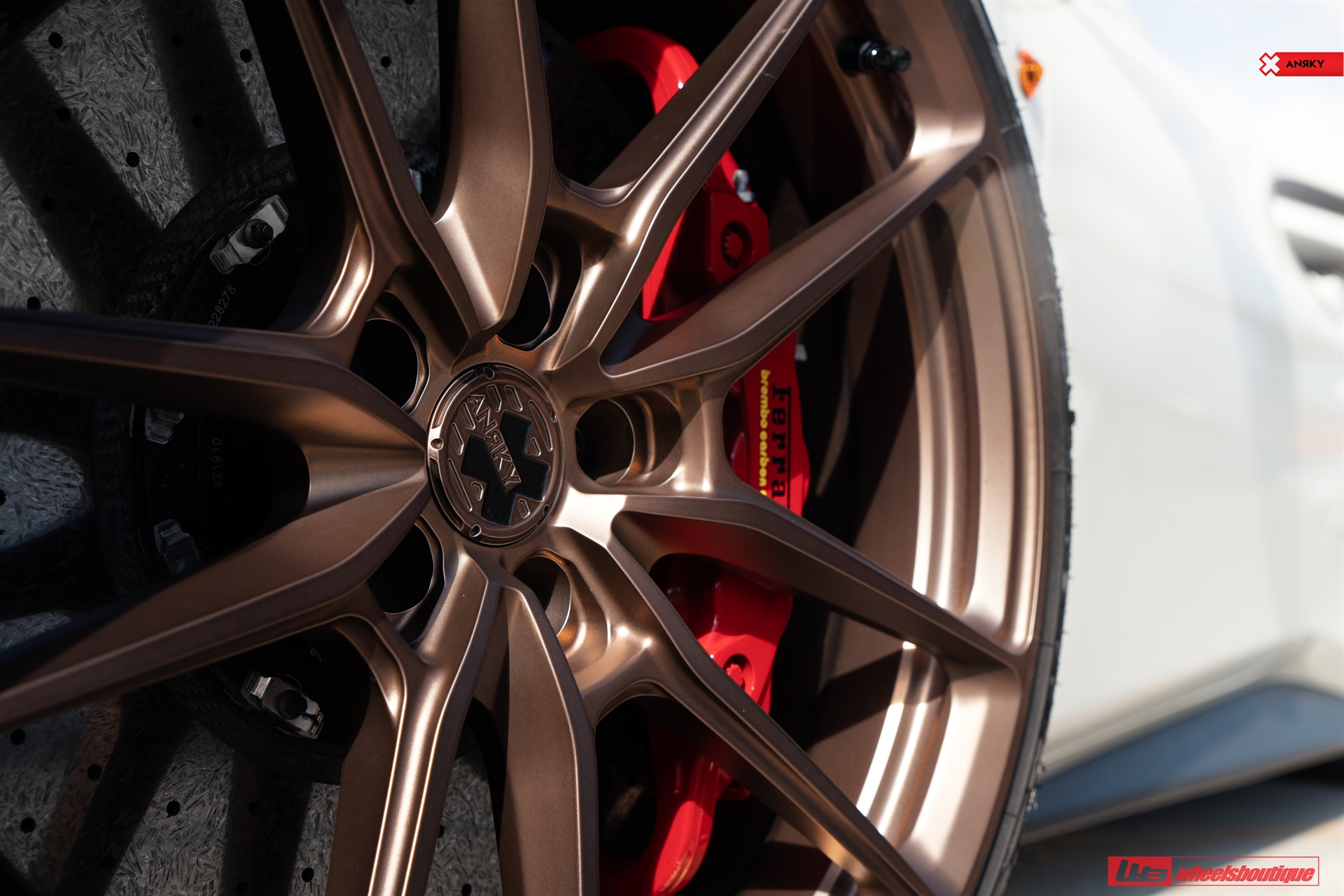 Ferrari 488 | Bianco Avus | on ANRKY AN14 | Frozen Polished Bronze