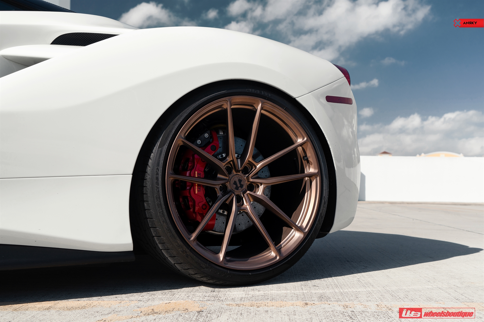 Ferrari 488 | Bianco Avus | on ANRKY AN14 | Frozen Polished Bronze