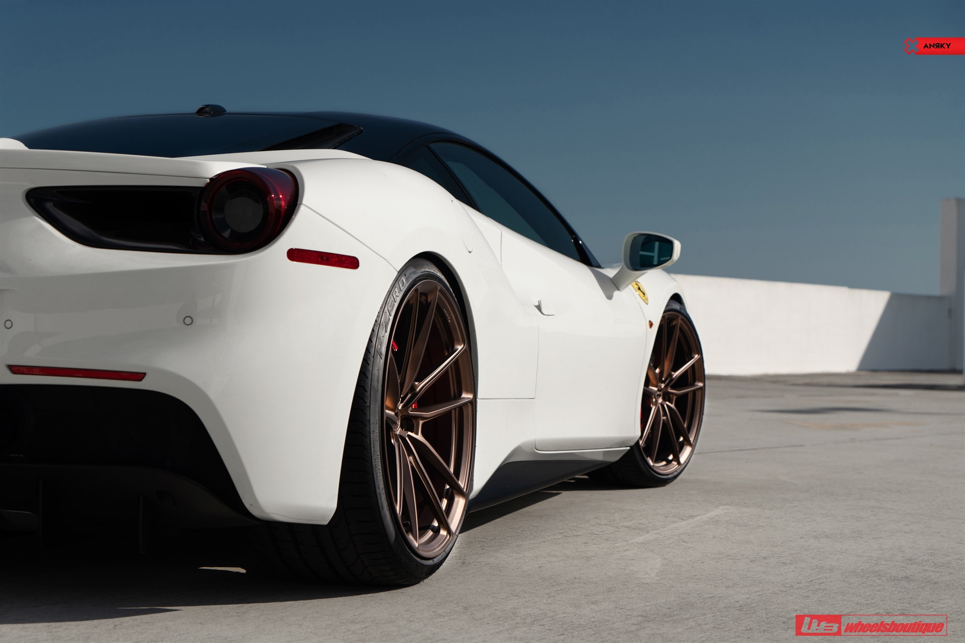 Ferrari 488 | Bianco Avus | on ANRKY AN14 | Frozen Polished Bronze