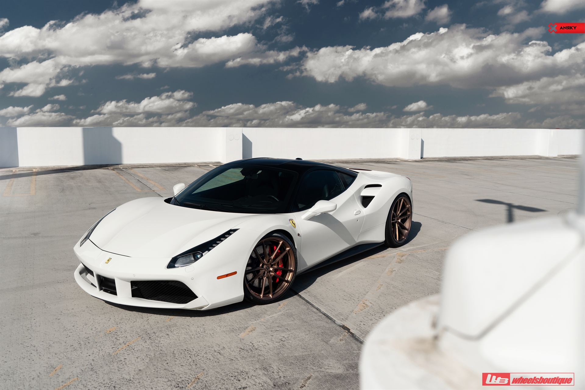 Ferrari 488 | Bianco Avus | on ANRKY AN14 | Frozen Polished Bronze