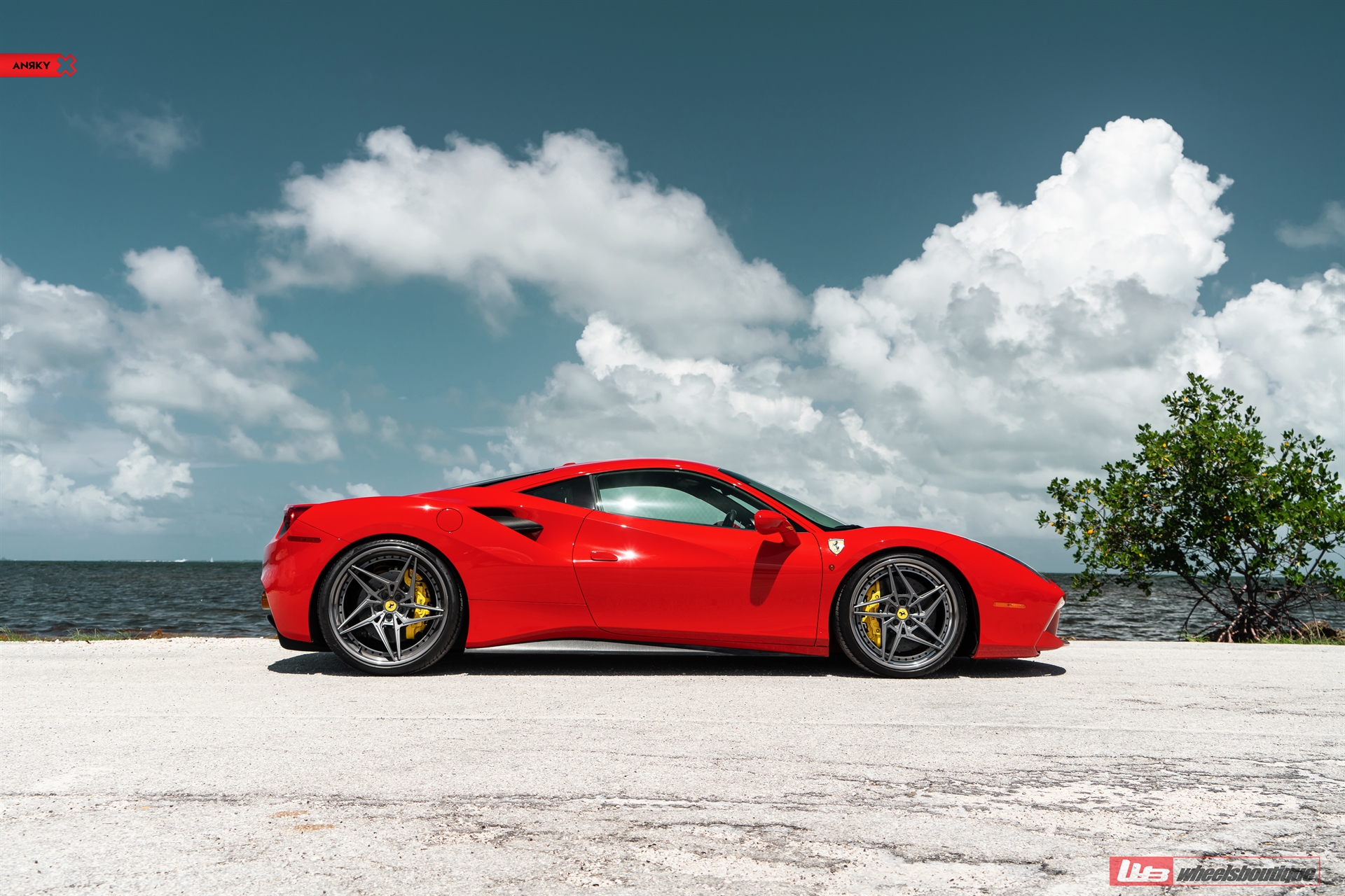 Ferrari 488 | Rosso Corsa | on ANRKY S3-X3 | Polished Smoke