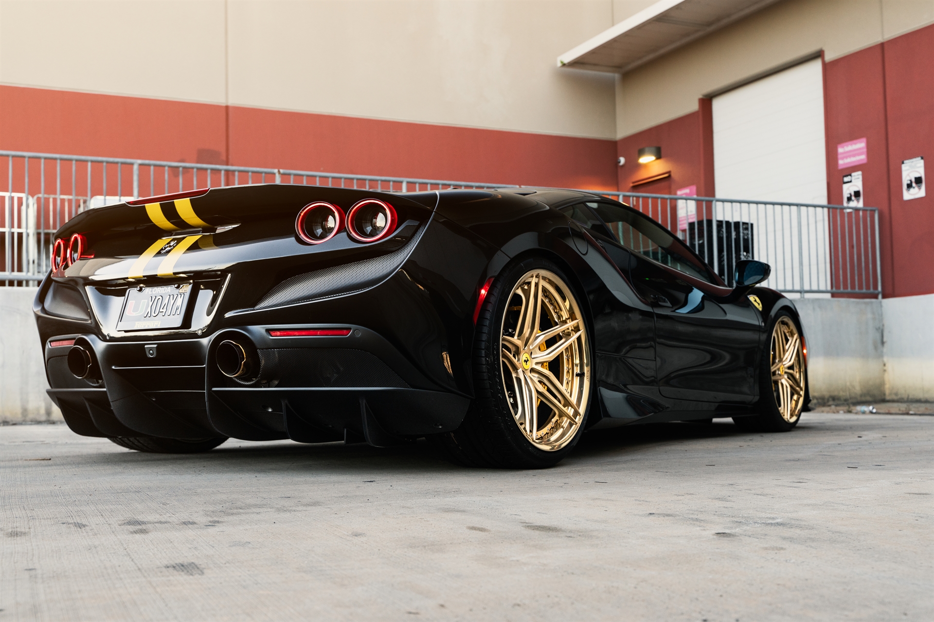 Ferrari F8 | Nero | on HRE P107SC | Frozen Polished Gold