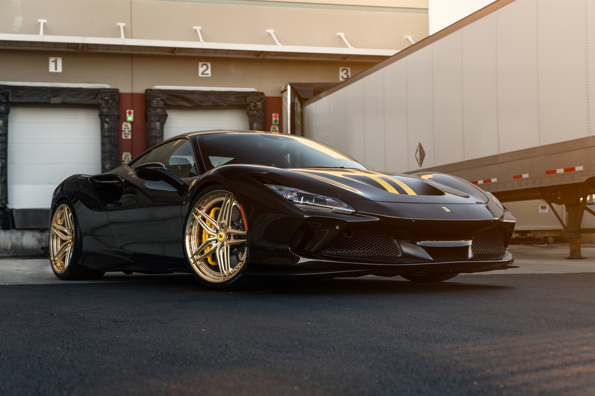 Ferrari F8 | Nero | on HRE P107SC | Frozen Polished Gold