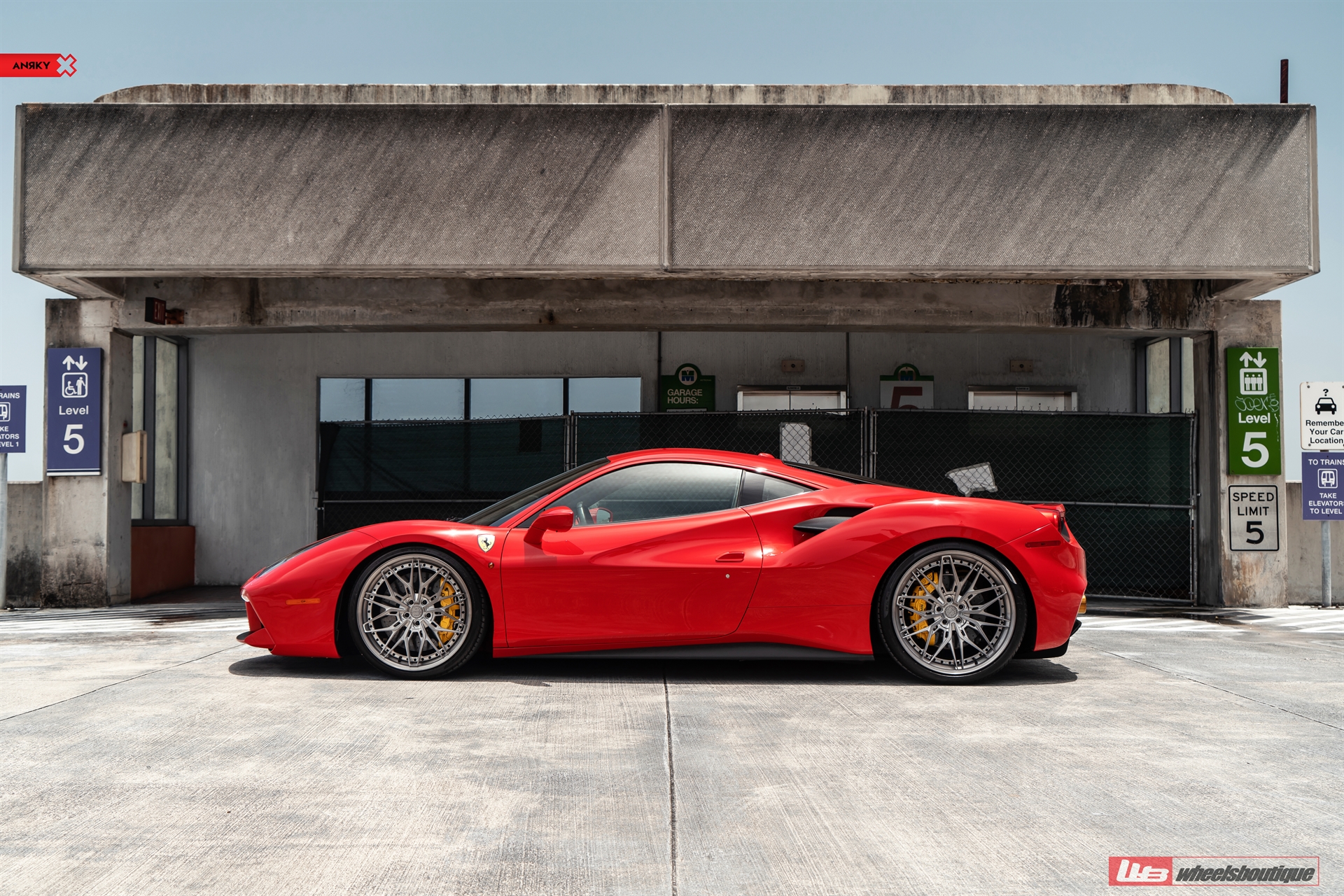 Ferrari 488 | Rosso Corsa | on ANRKY S3-X1 | Brushed Dark Clear