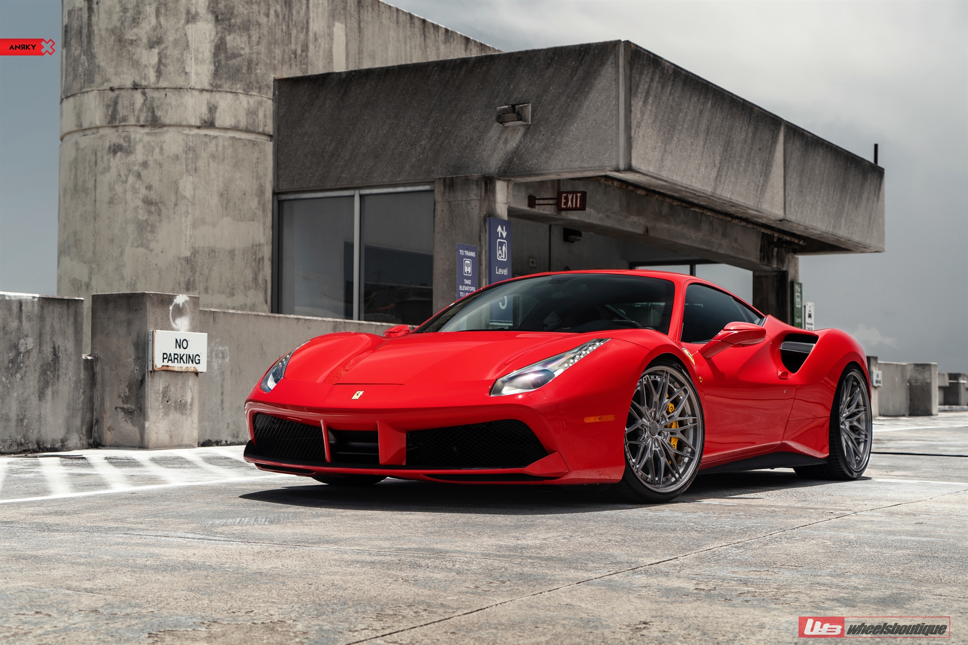 Ferrari 488 | Rosso Corsa | on ANRKY S3-X1 | Brushed Dark Clear