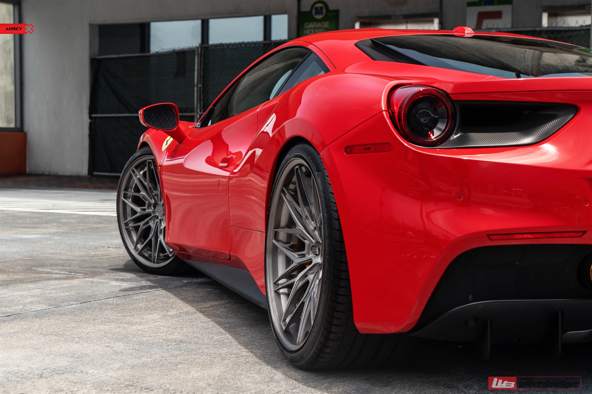 Ferrari 488 | Rosso Corsa | on ANRKY S3-X1 | Brushed Dark Clear