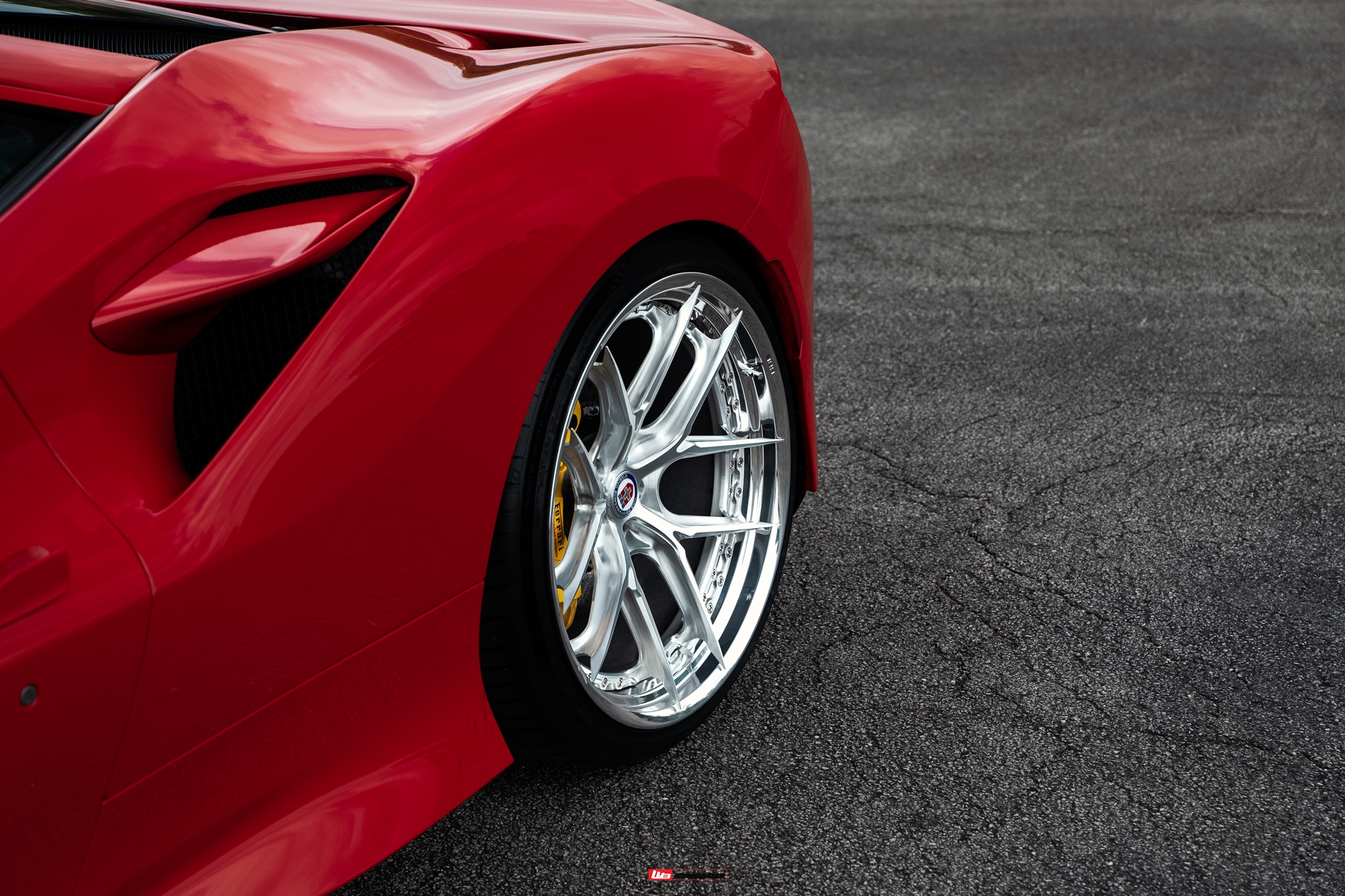 Ferrari F8 | Rosso Corsa | on HRE S101SC | Brushed Clear
