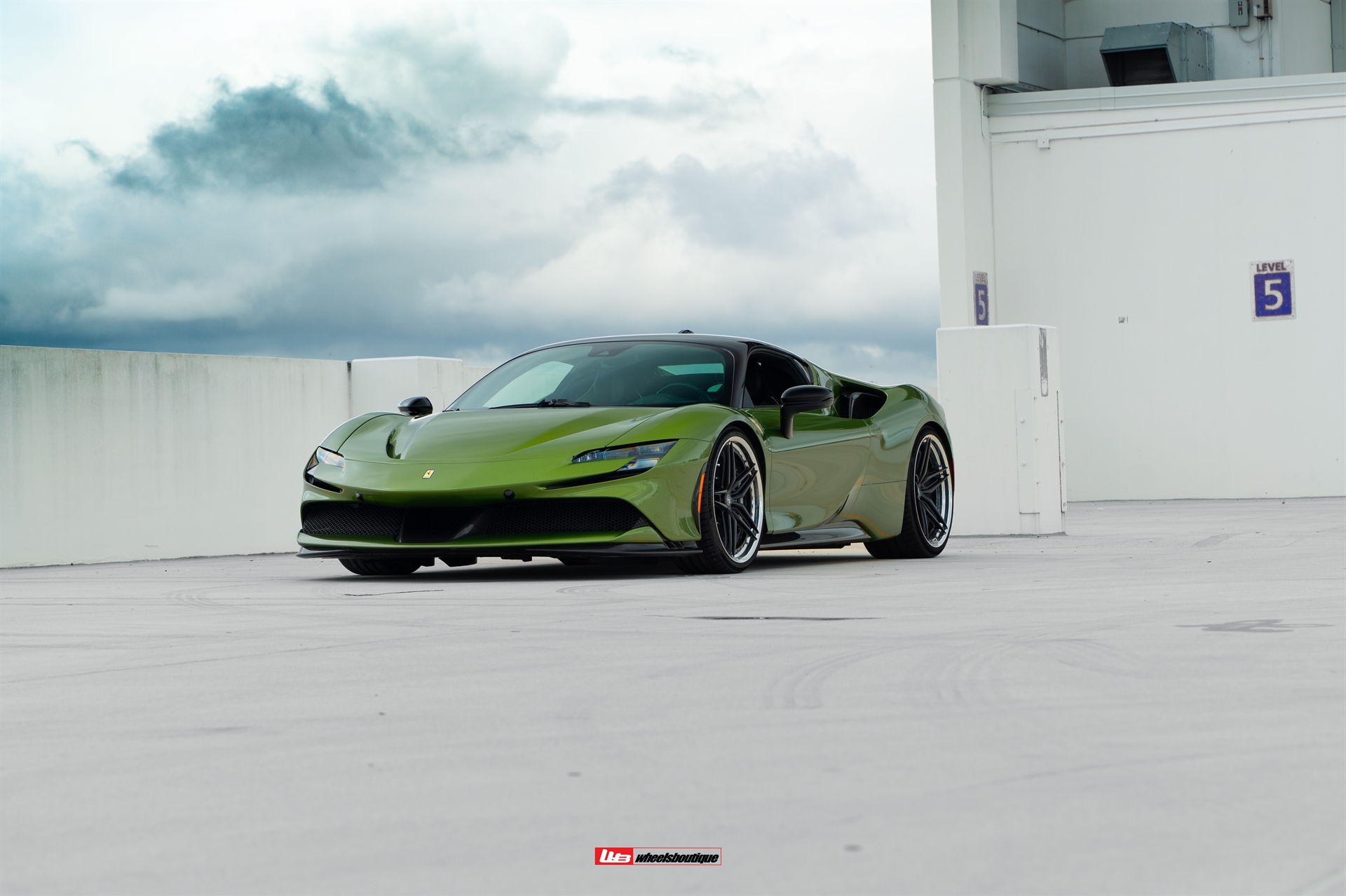 Ferrari SF90 | Python Green | on HRE S107SC | Satin Black