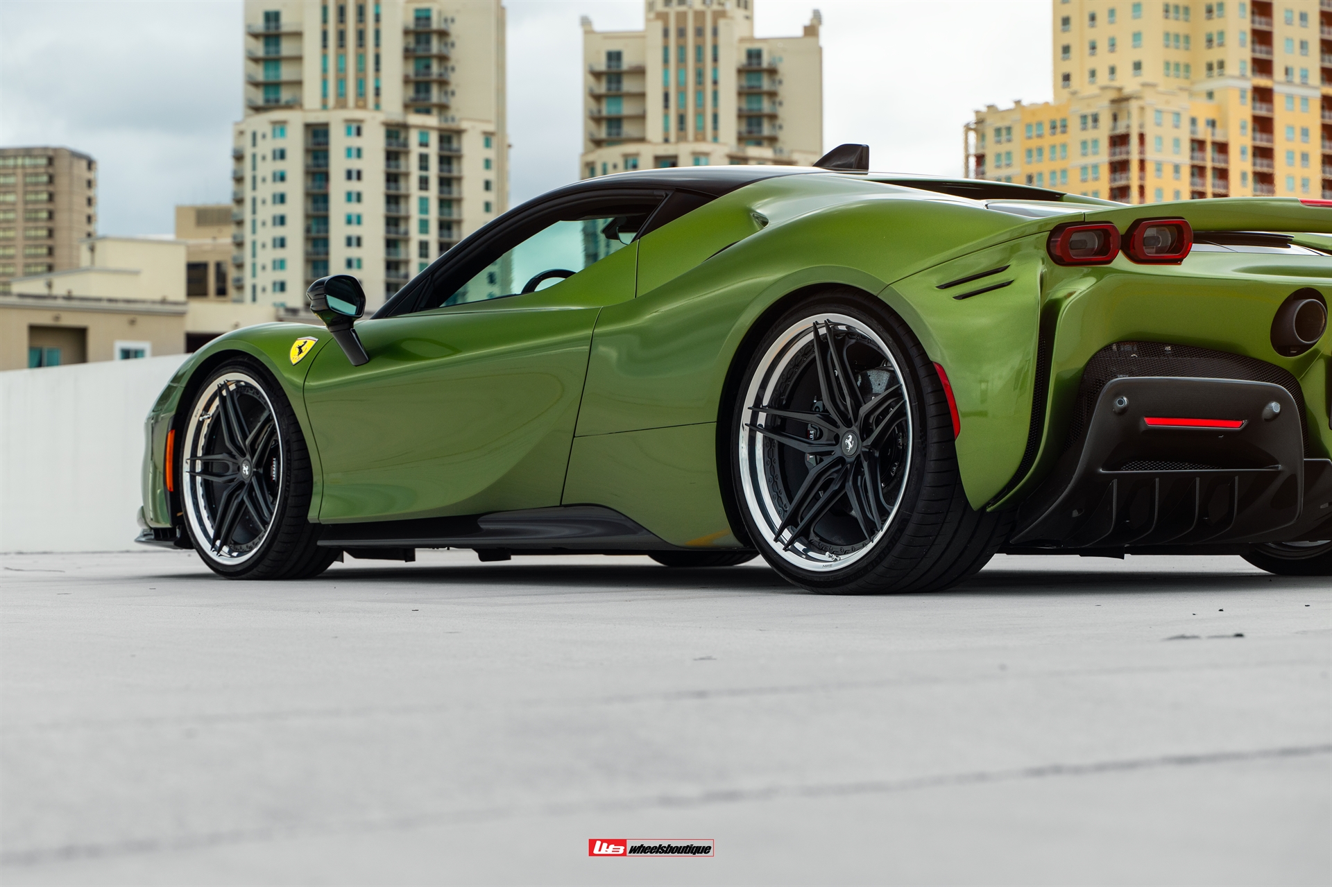 Ferrari SF90 | Python Green | on HRE S107SC | Satin Black