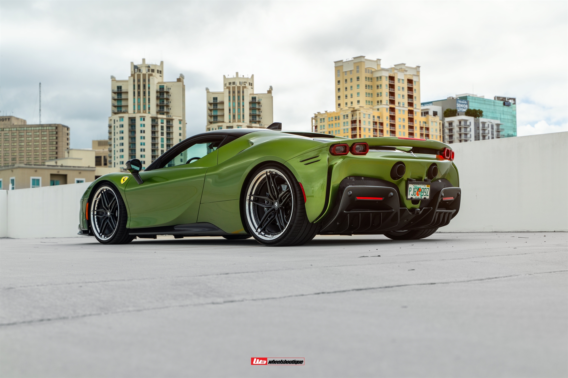 Ferrari SF90 | Python Green | on HRE S107SC | Satin Black