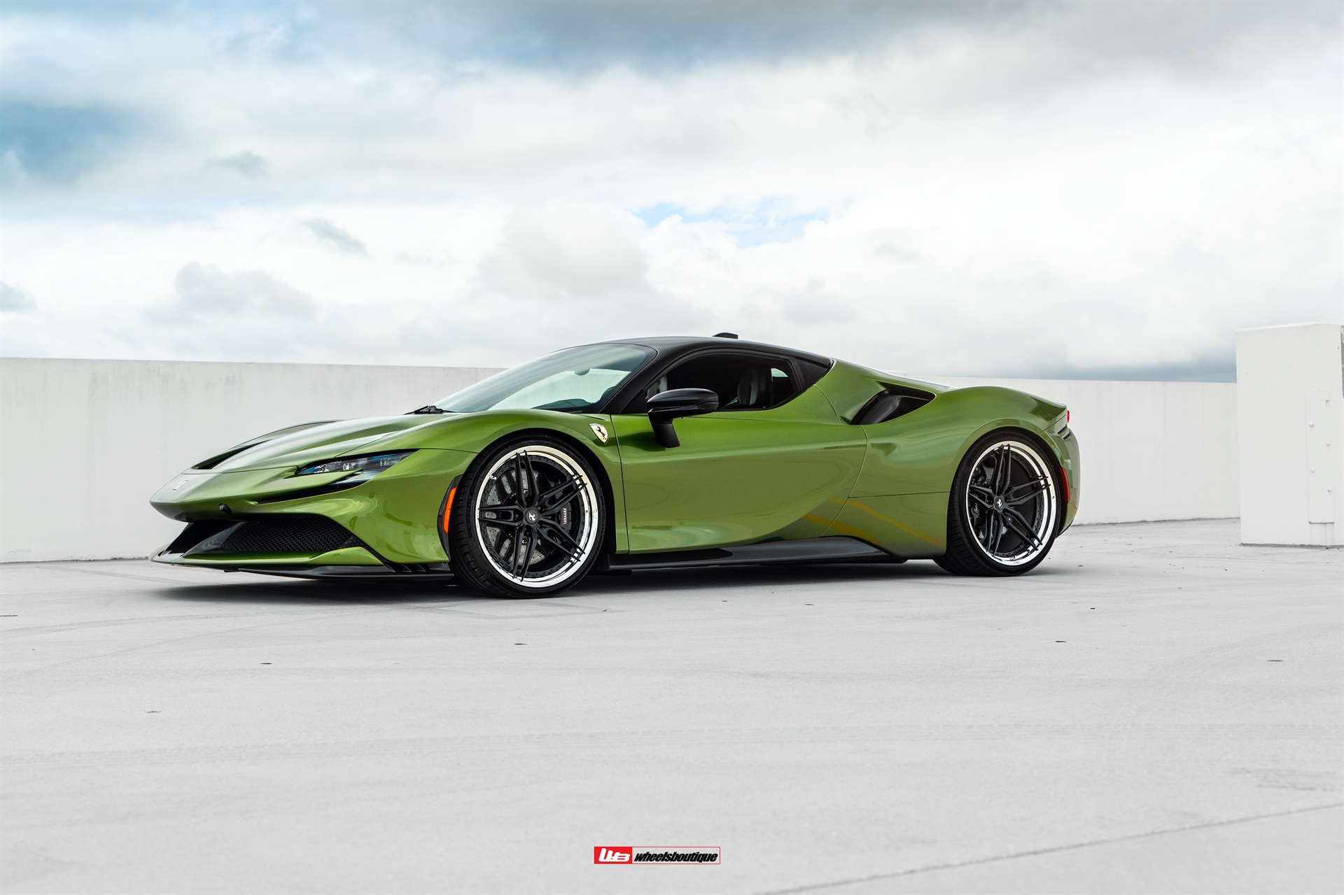 Ferrari SF90 | Python Green | on HRE S107SC | Satin Black