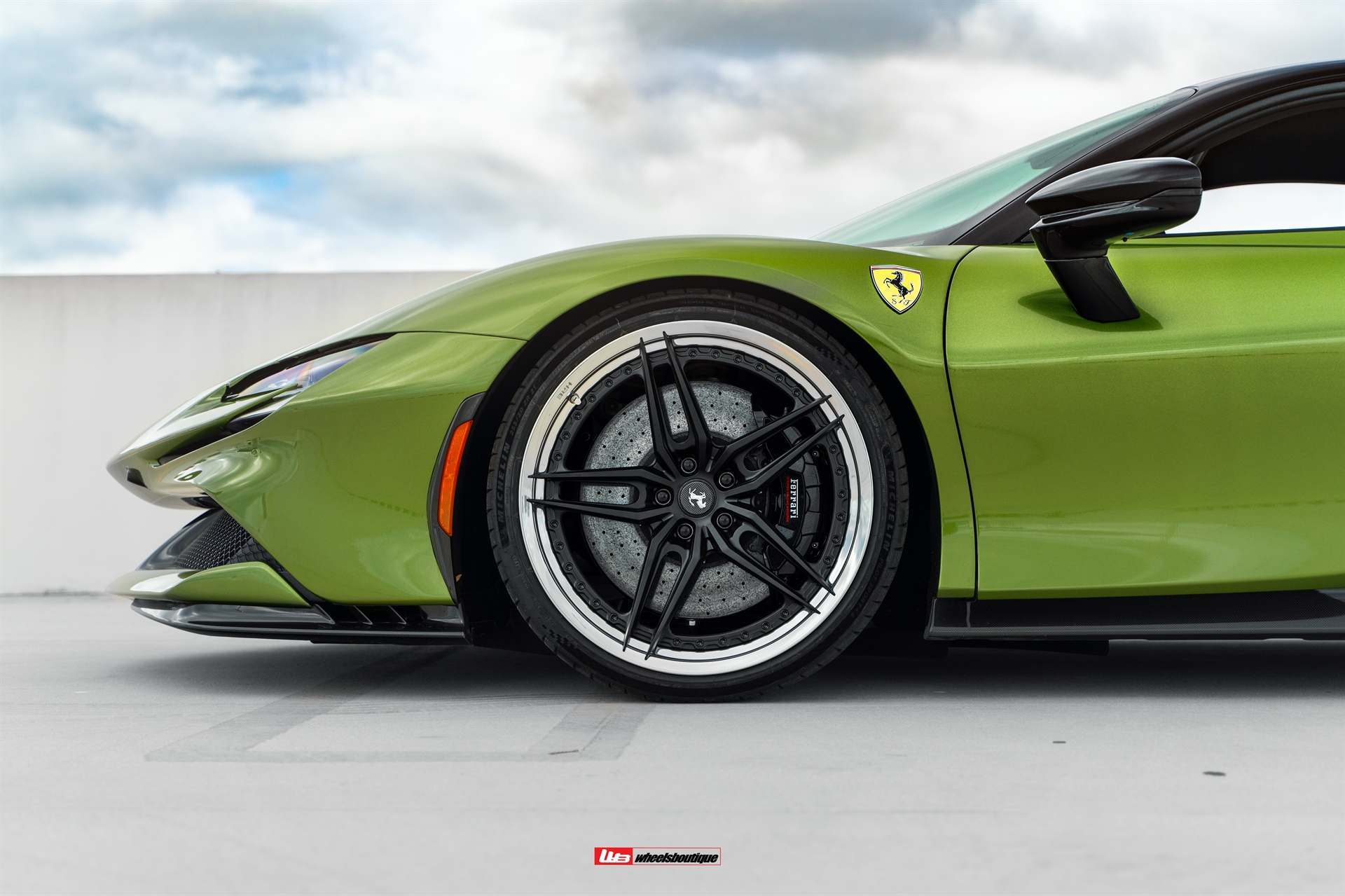 Ferrari SF90 | Python Green | on HRE S107SC | Satin Black