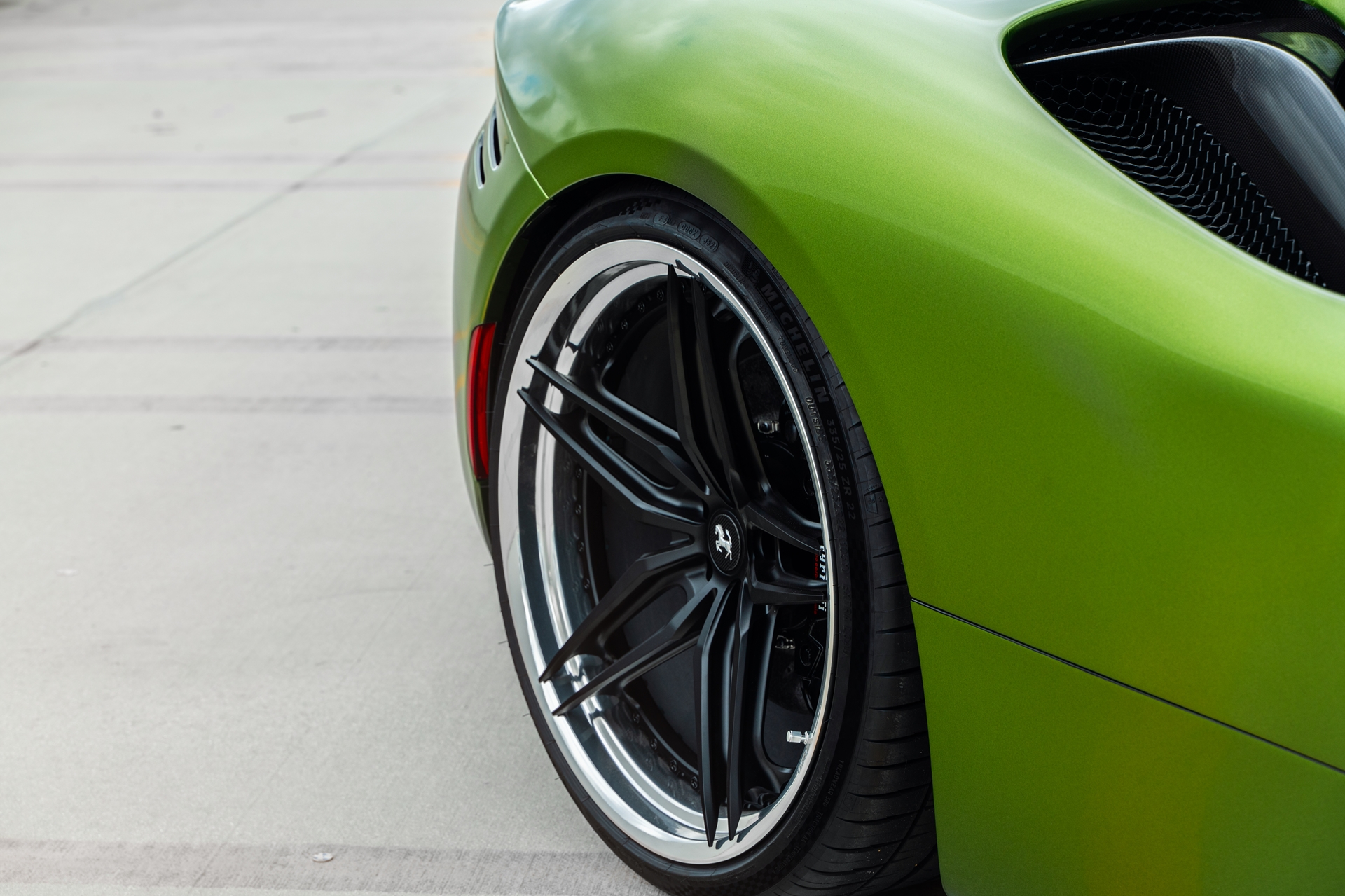 Ferrari SF90 | Python Green | on HRE S107SC | Satin Black