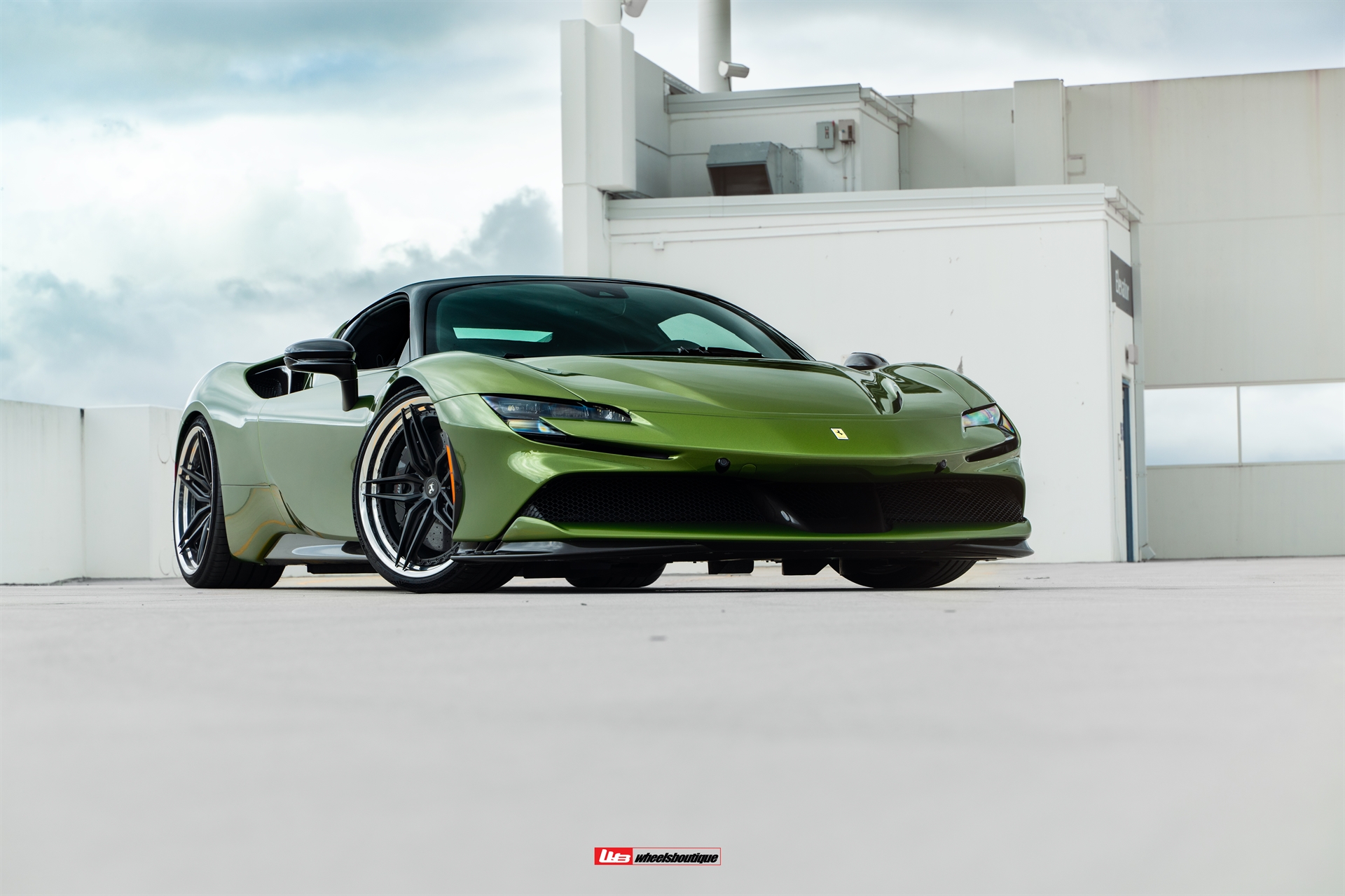 Ferrari SF90 | Python Green | on HRE S107SC | Satin Black