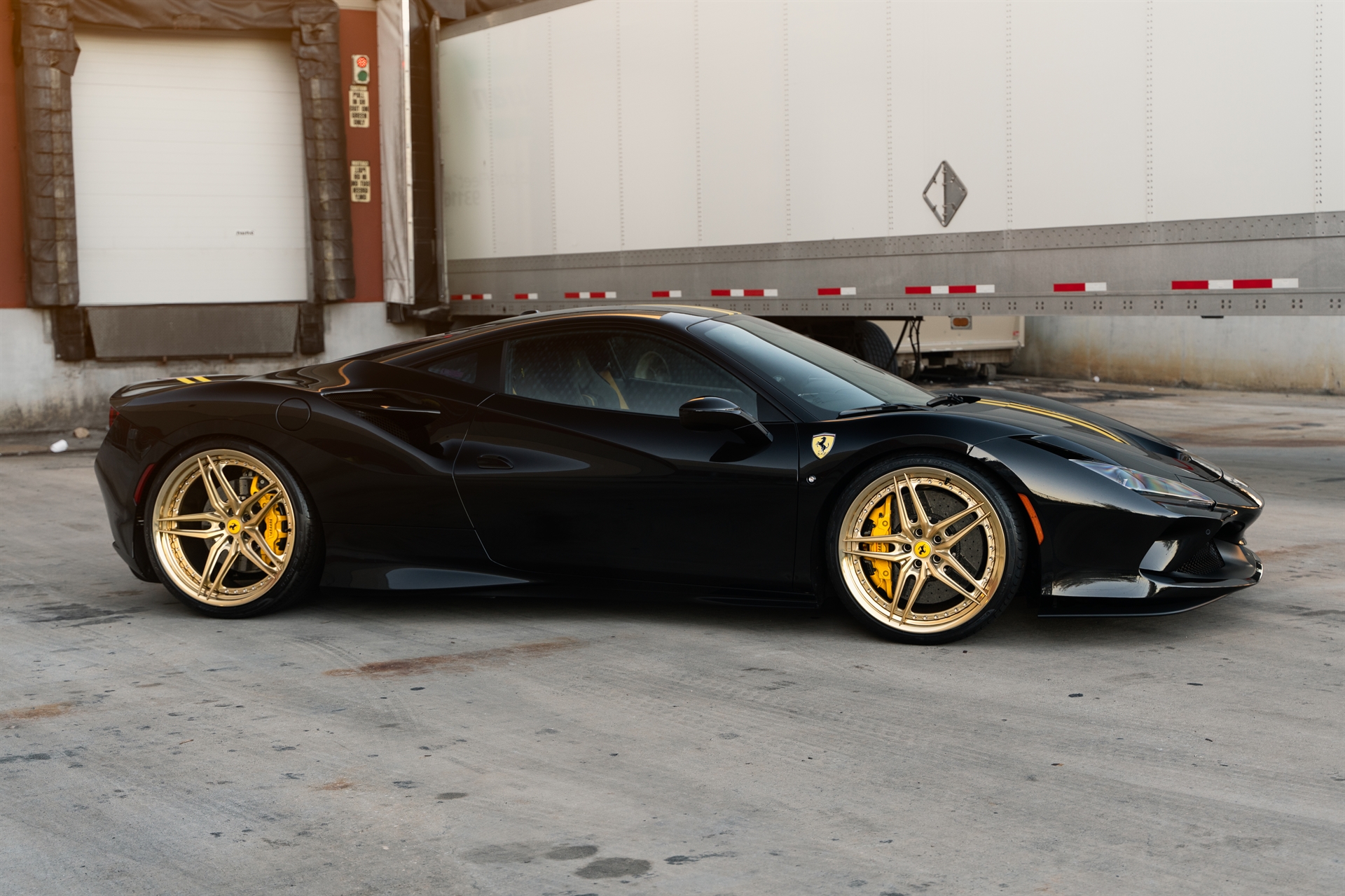 Ferrari F8 | Nero | on HRE P107SC | Frozen Polished Gold