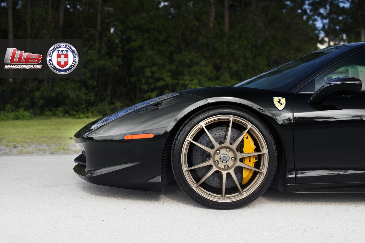 Ferrari 458 | Nero | on HRE P44SC | Satin Titanium