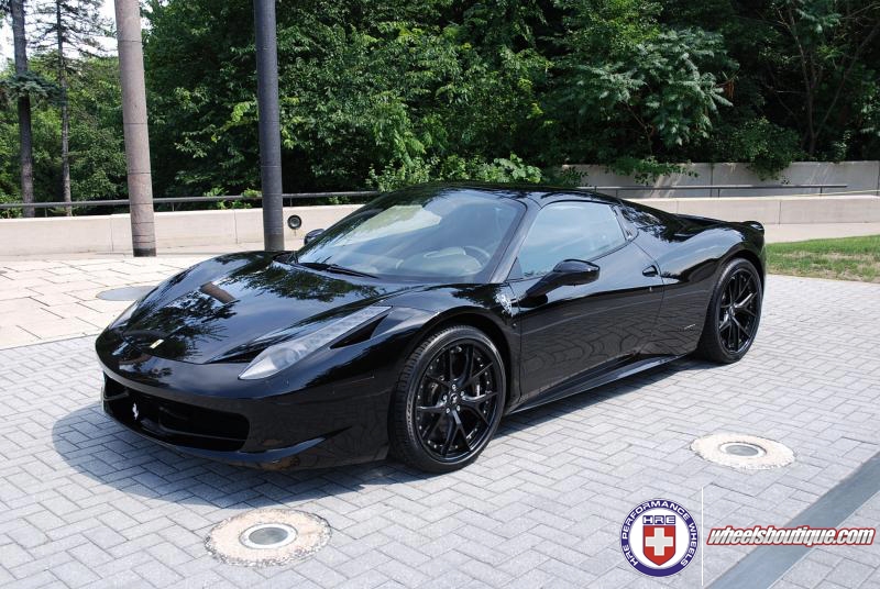 Ferrari 458 | Nero | on HRE S101 | Satin Black