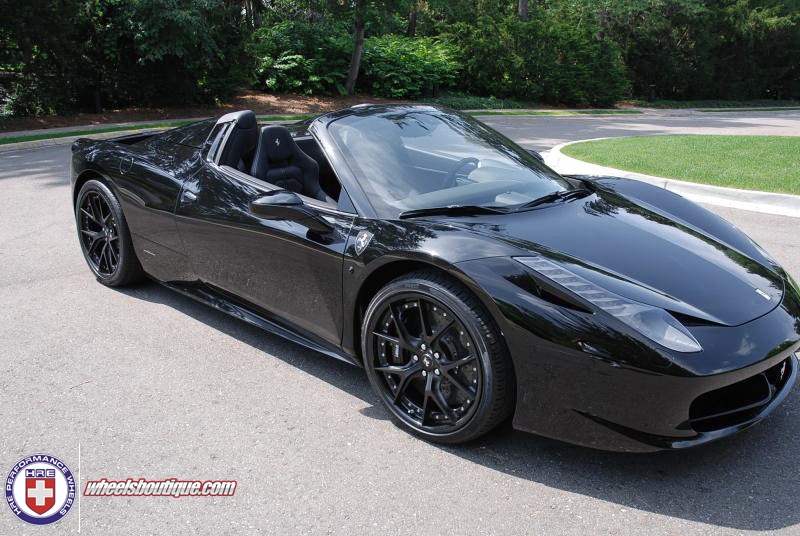 Ferrari 458 | Nero | on HRE S101 | Satin Black