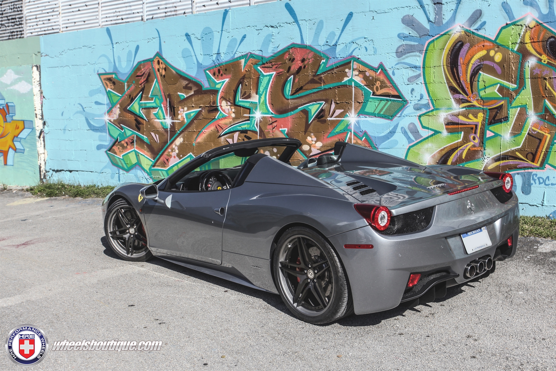 Ferrari 458 Spider | Grigio Medio | on HRE S107 | Satin Black