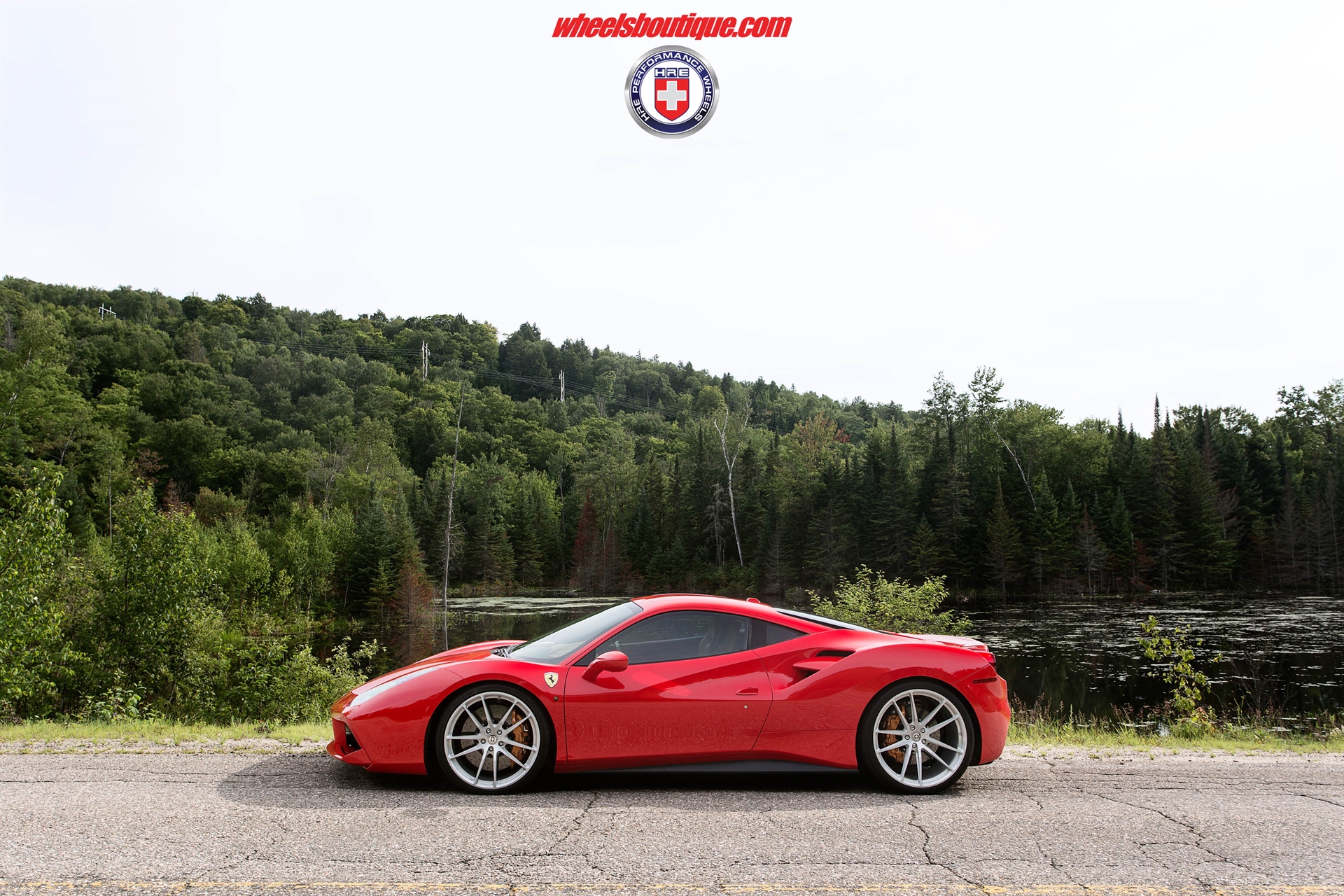 Ferrari 488 | Rosso Corsa | on HRE P104 | Brushed Clear