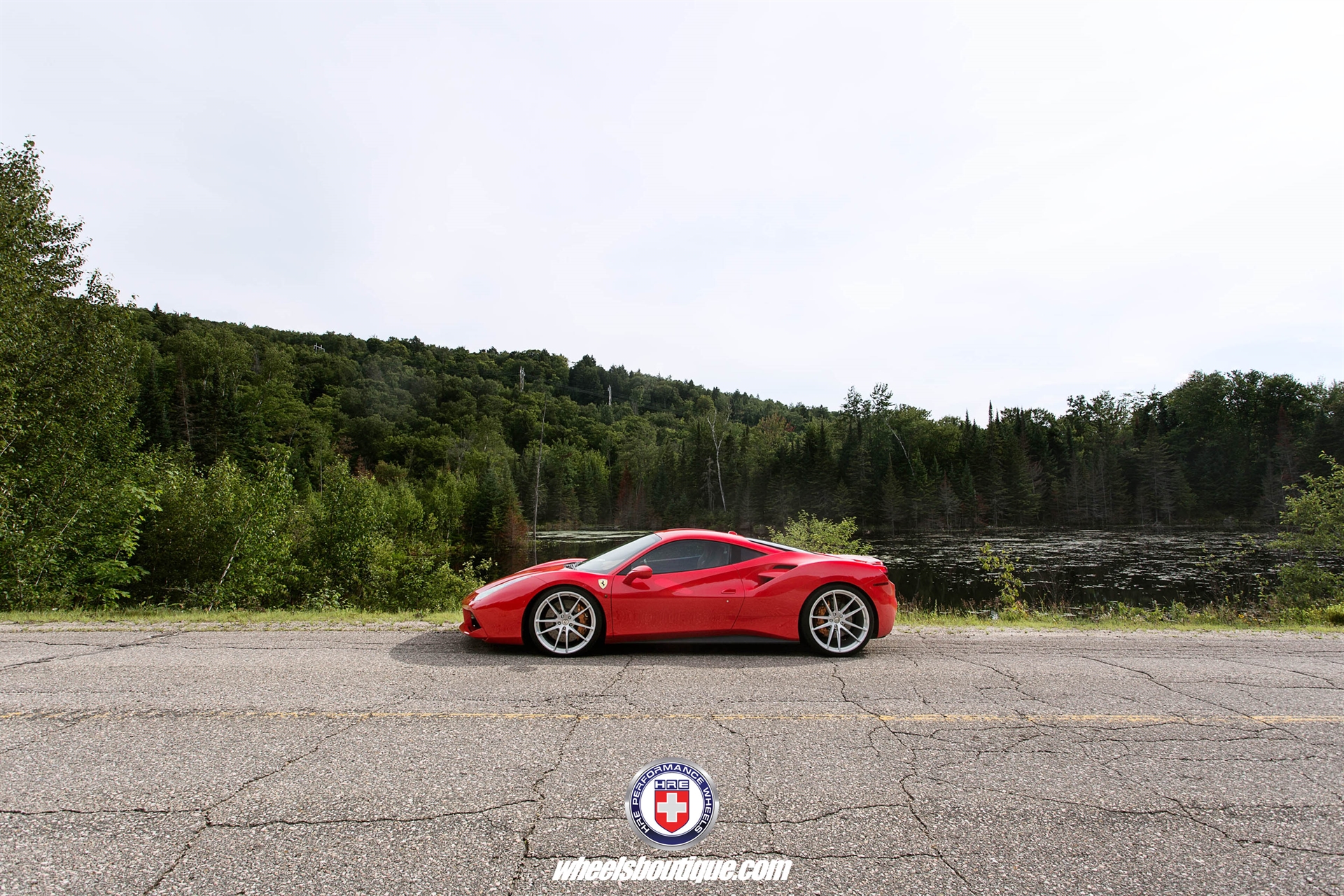 Ferrari 488 | Rosso Corsa | on HRE P104 | Brushed Clear