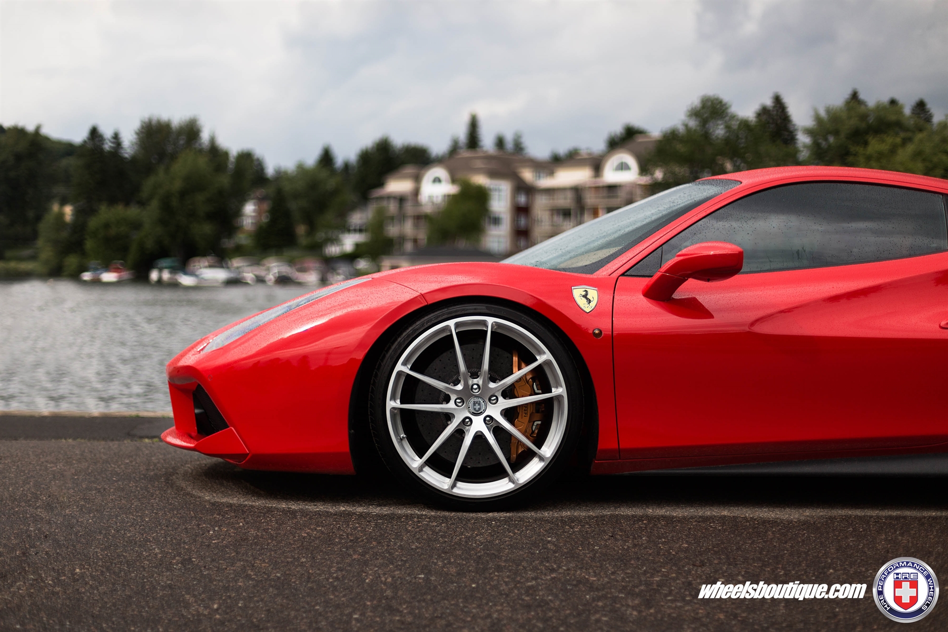 Ferrari 488 | Rosso Corsa | on HRE P104 | Brushed Clear