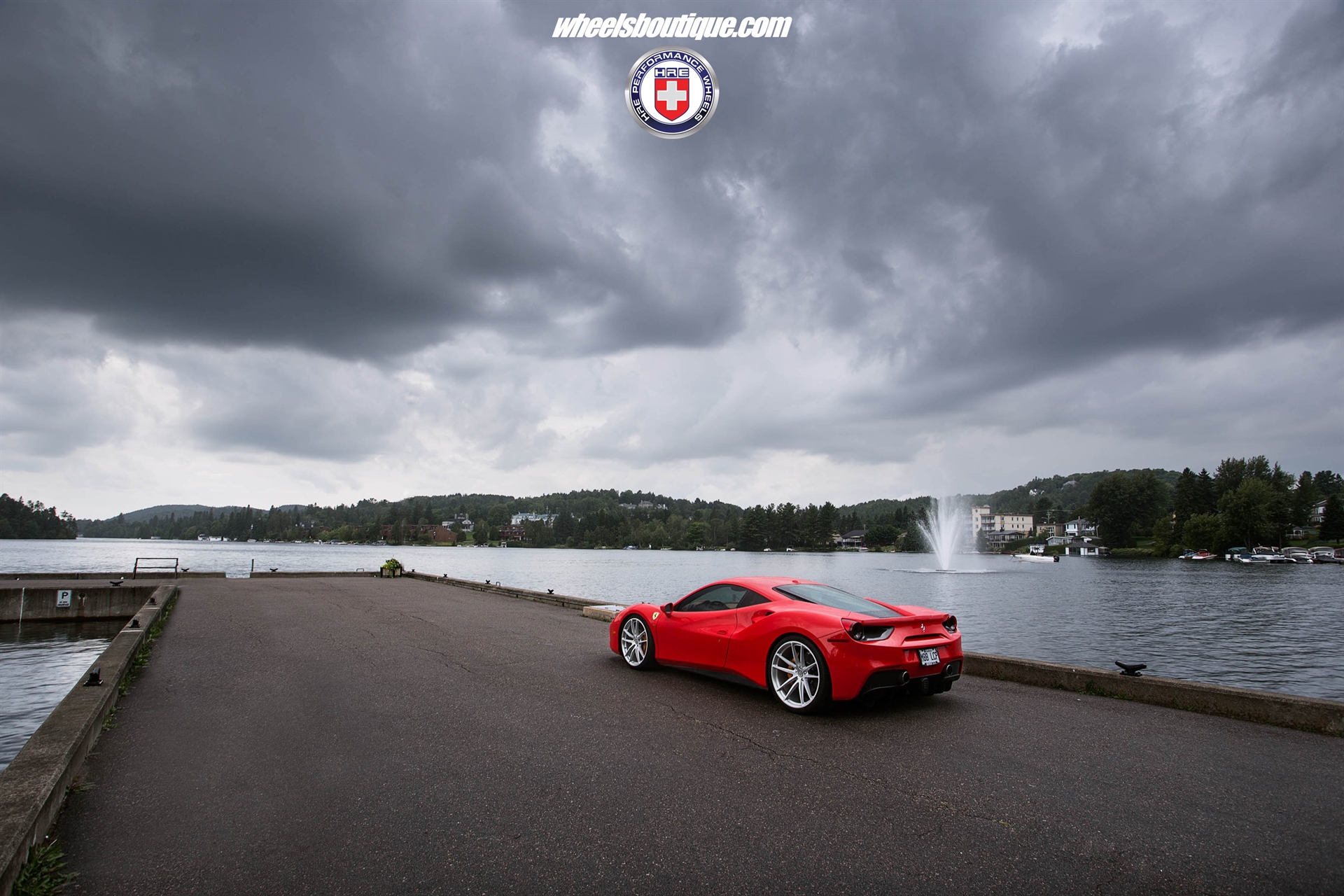 Ferrari 488 | Rosso Corsa | on HRE P104 | Brushed Clear