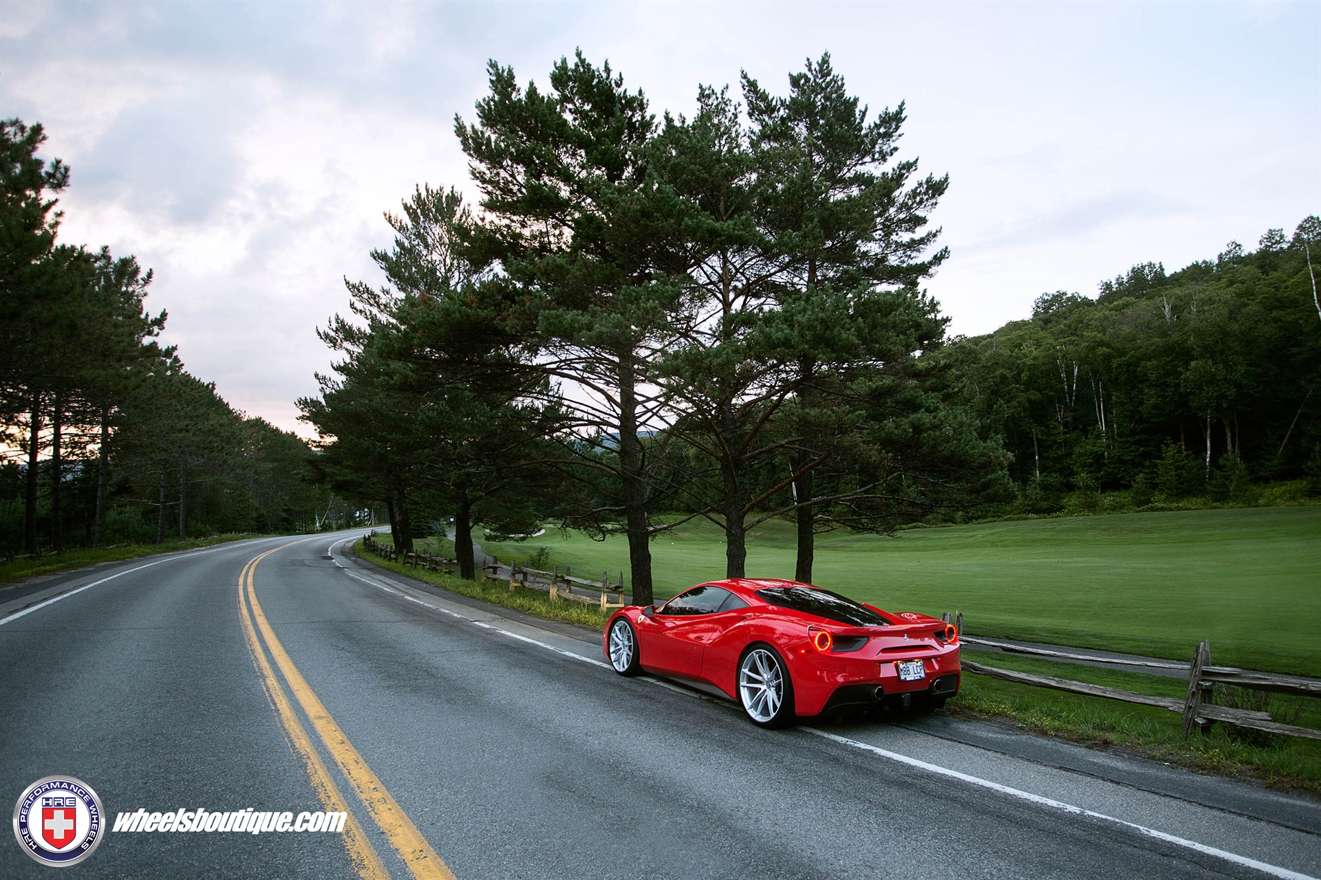 Ferrari 488 | Rosso Corsa | on HRE P104 | Brushed Clear