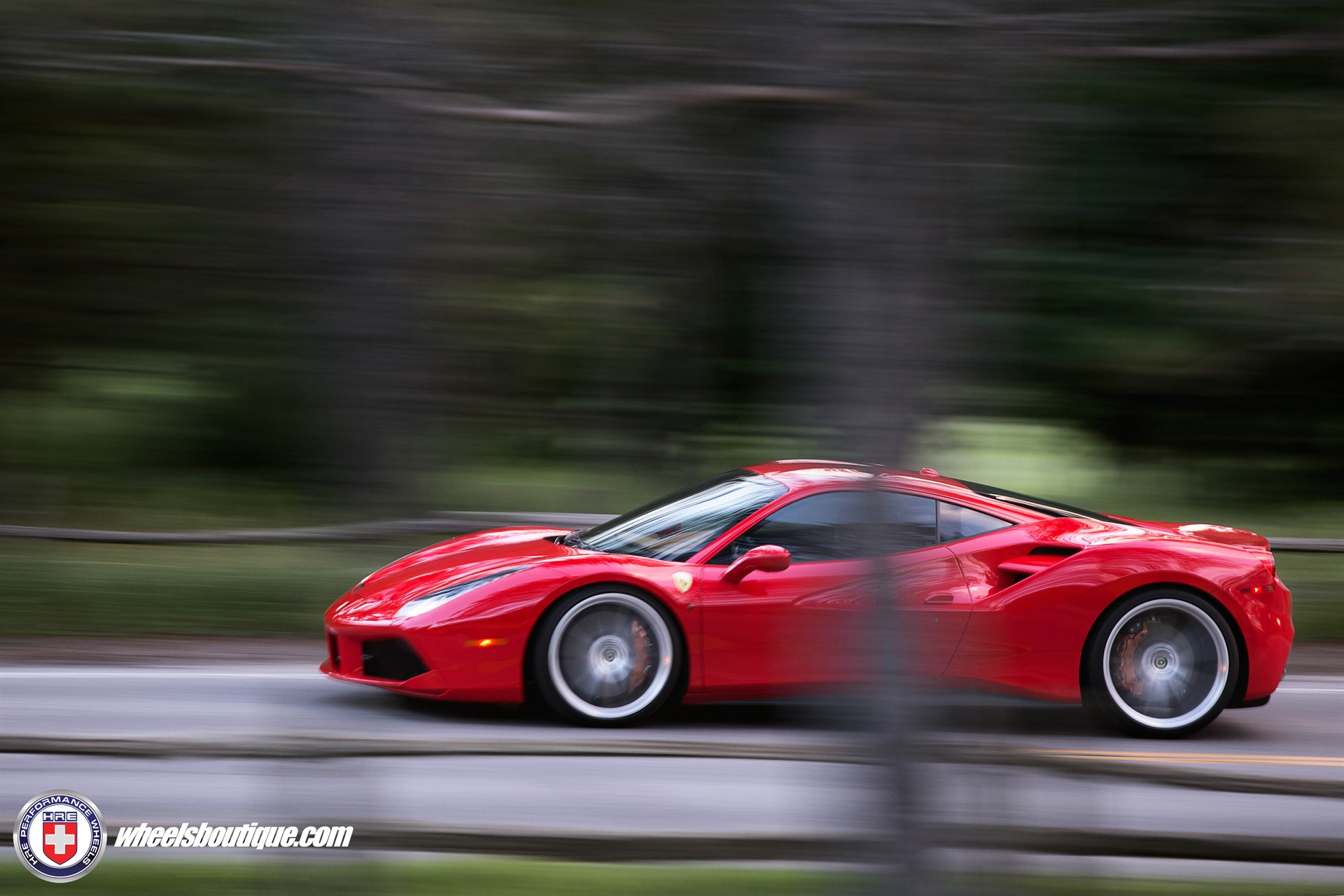 Ferrari 488 | Rosso Corsa | on HRE P104 | Brushed Clear