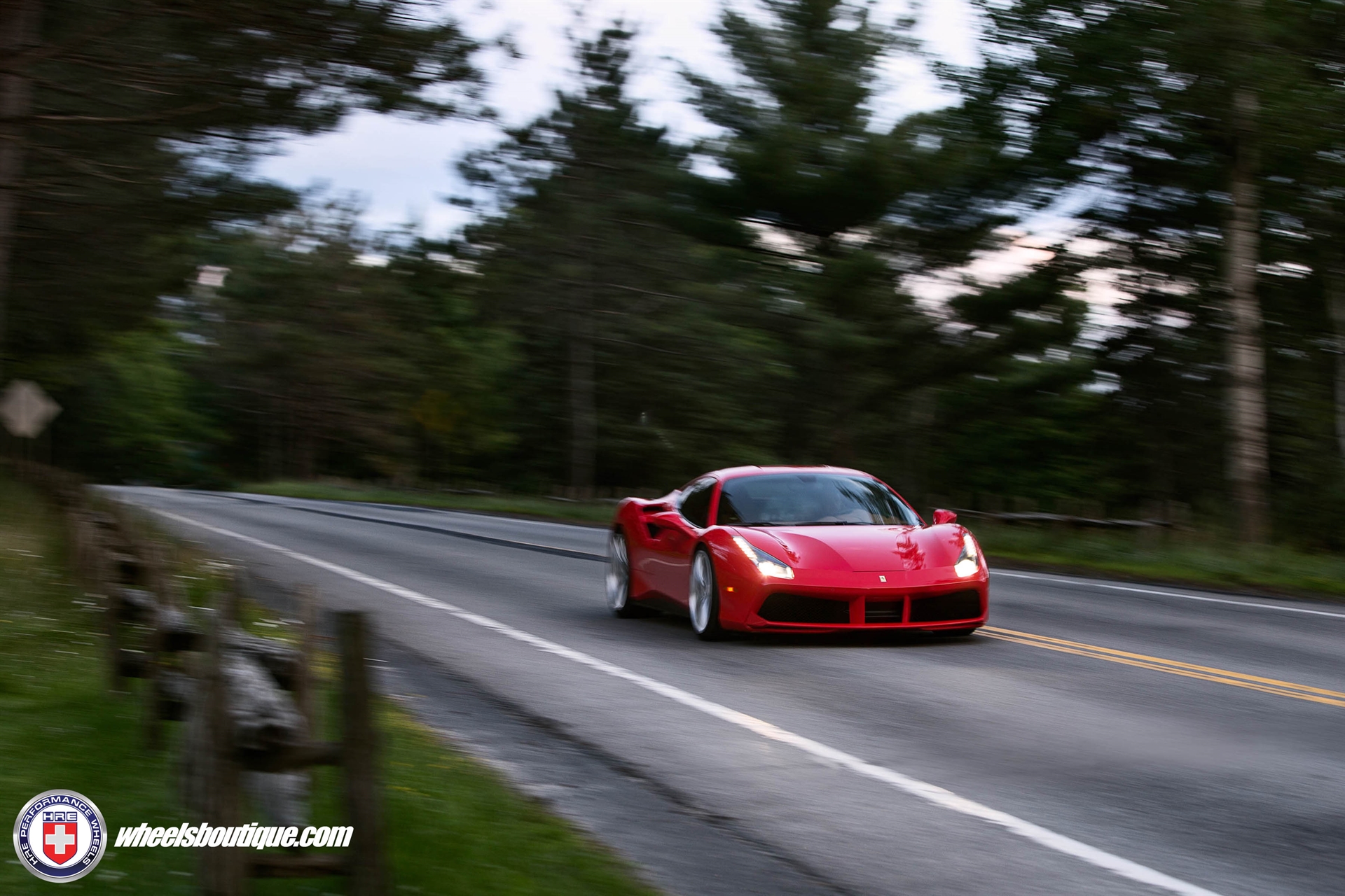 Ferrari 488 | Rosso Corsa | on HRE P104 | Brushed Clear