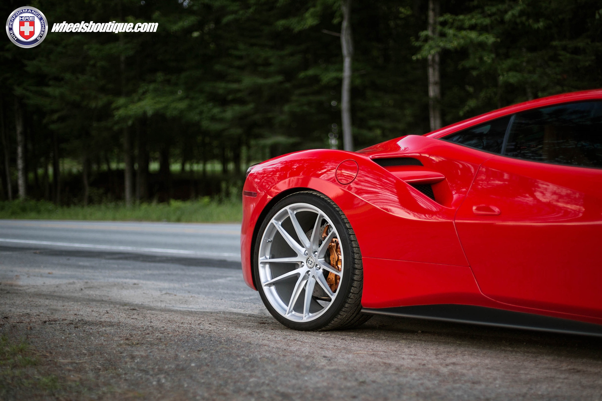 Ferrari 488 | Rosso Corsa | on HRE P104 | Brushed Clear