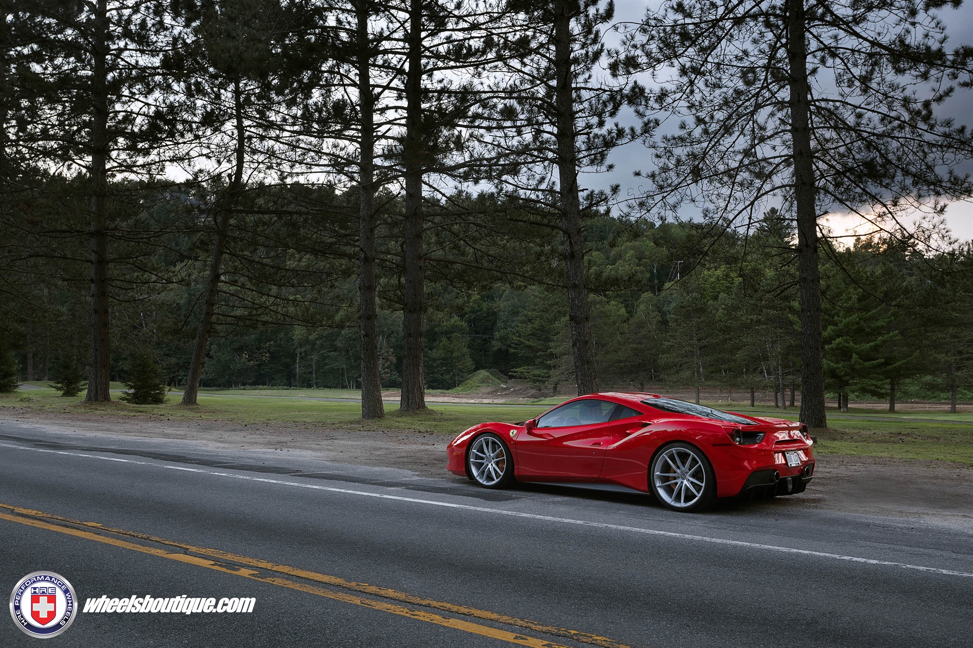 Ferrari 488 | Rosso Corsa | on HRE P104 | Brushed Clear