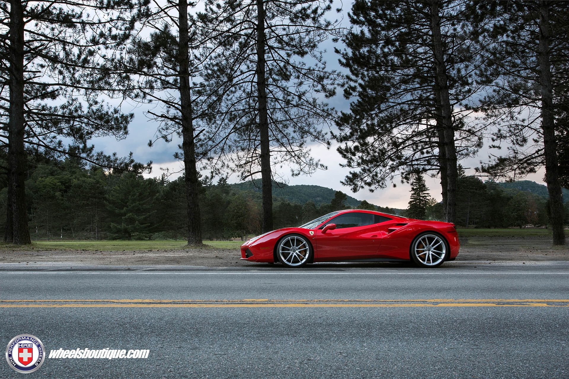 Ferrari 488 | Rosso Corsa | on HRE P104 | Brushed Clear