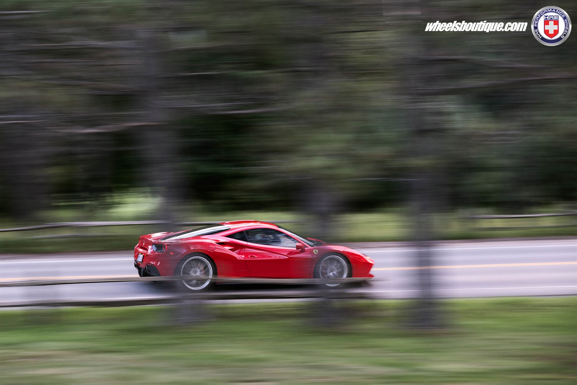 Ferrari 488 | Rosso Corsa | on HRE P104 | Brushed Clear