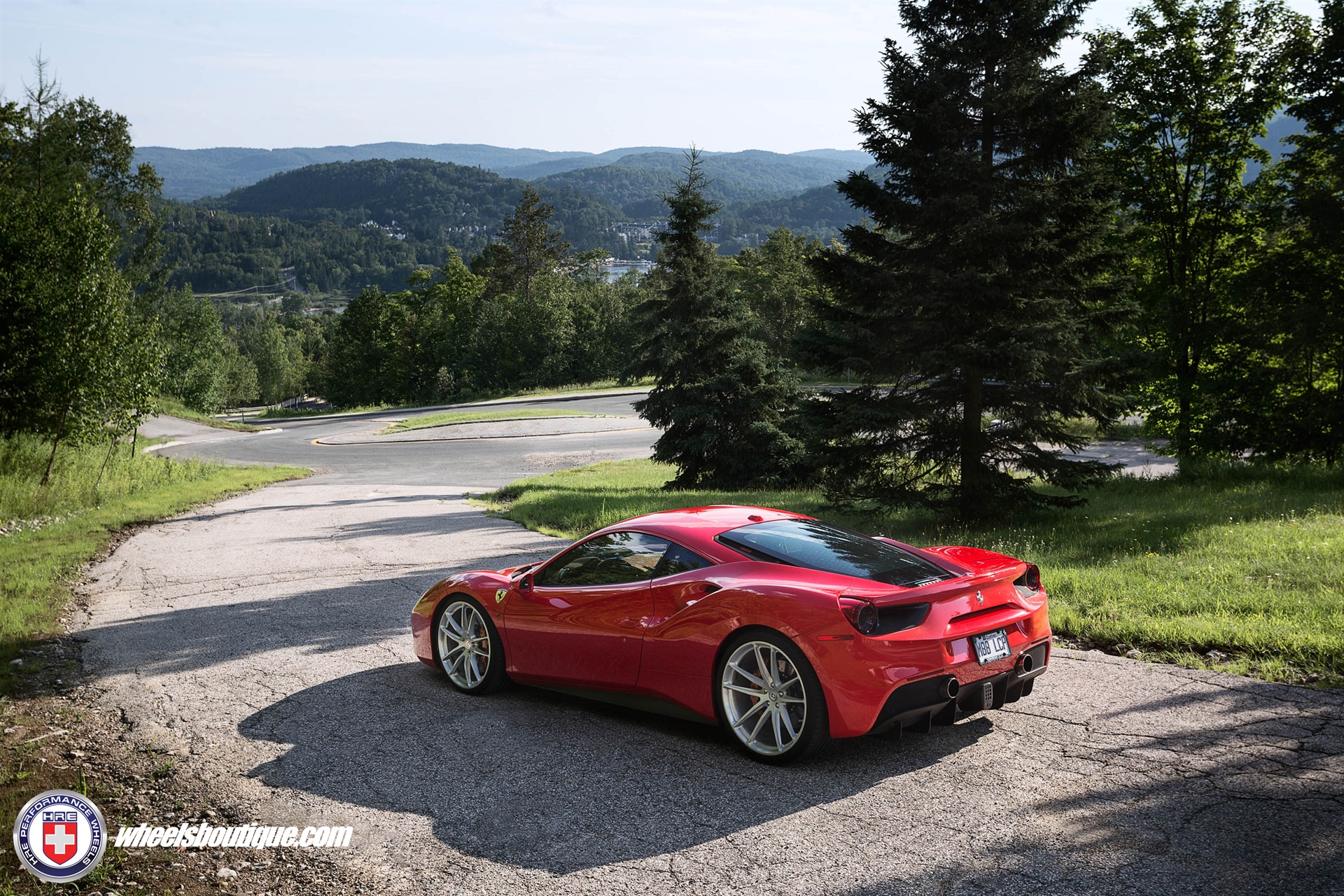 Ferrari 488 | Rosso Corsa | on HRE P104 | Brushed Clear