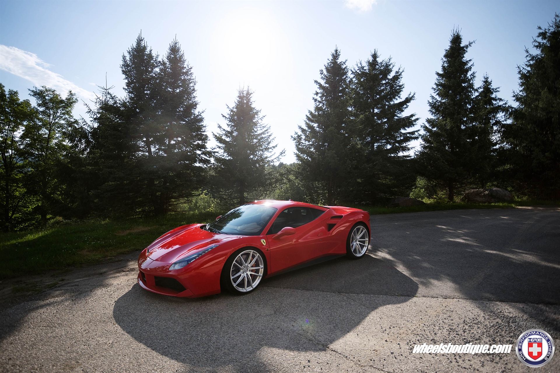 Ferrari 488 | Rosso Corsa | on HRE P104 | Brushed Clear