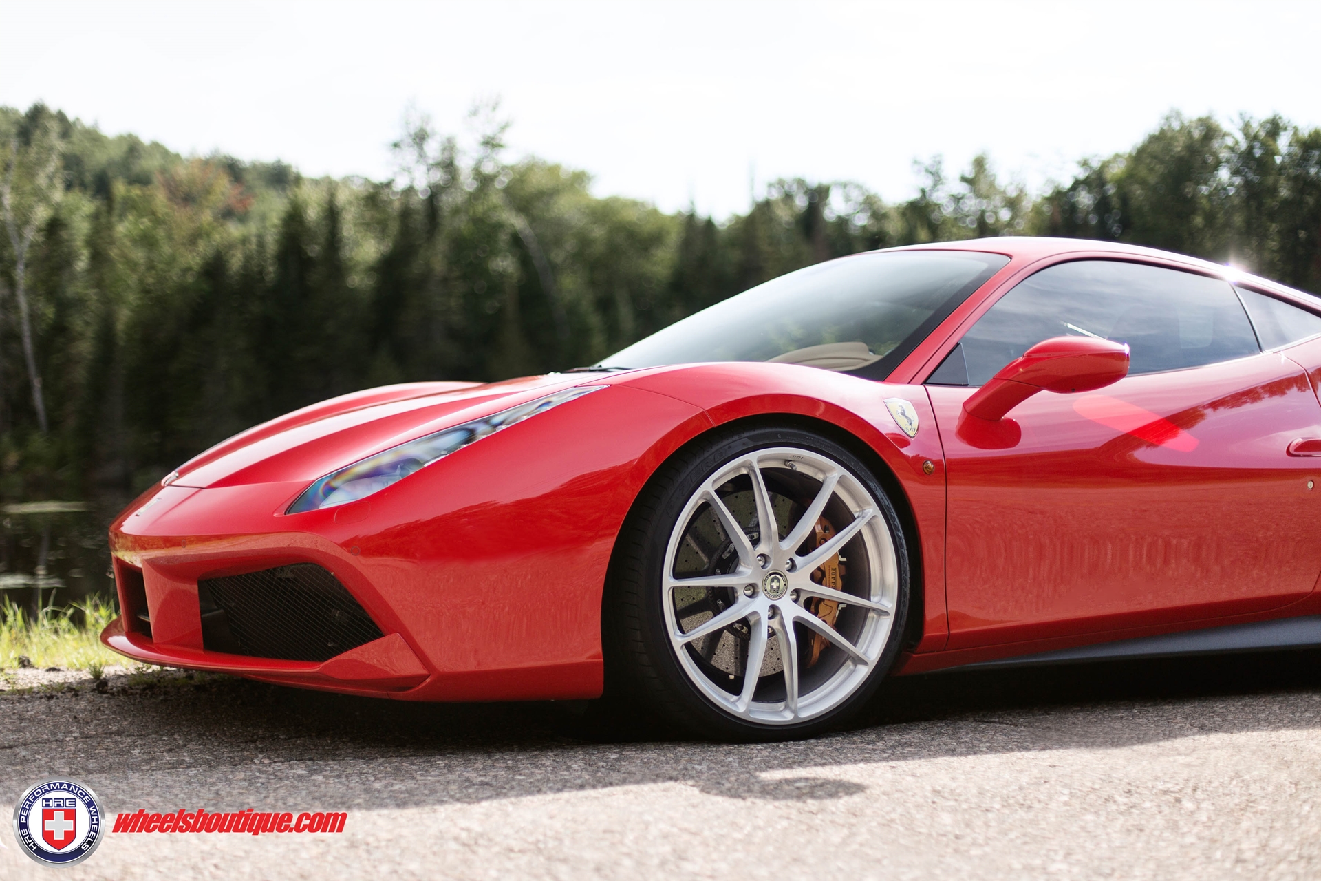Ferrari 488 | Rosso Corsa | on HRE P104 | Brushed Clear